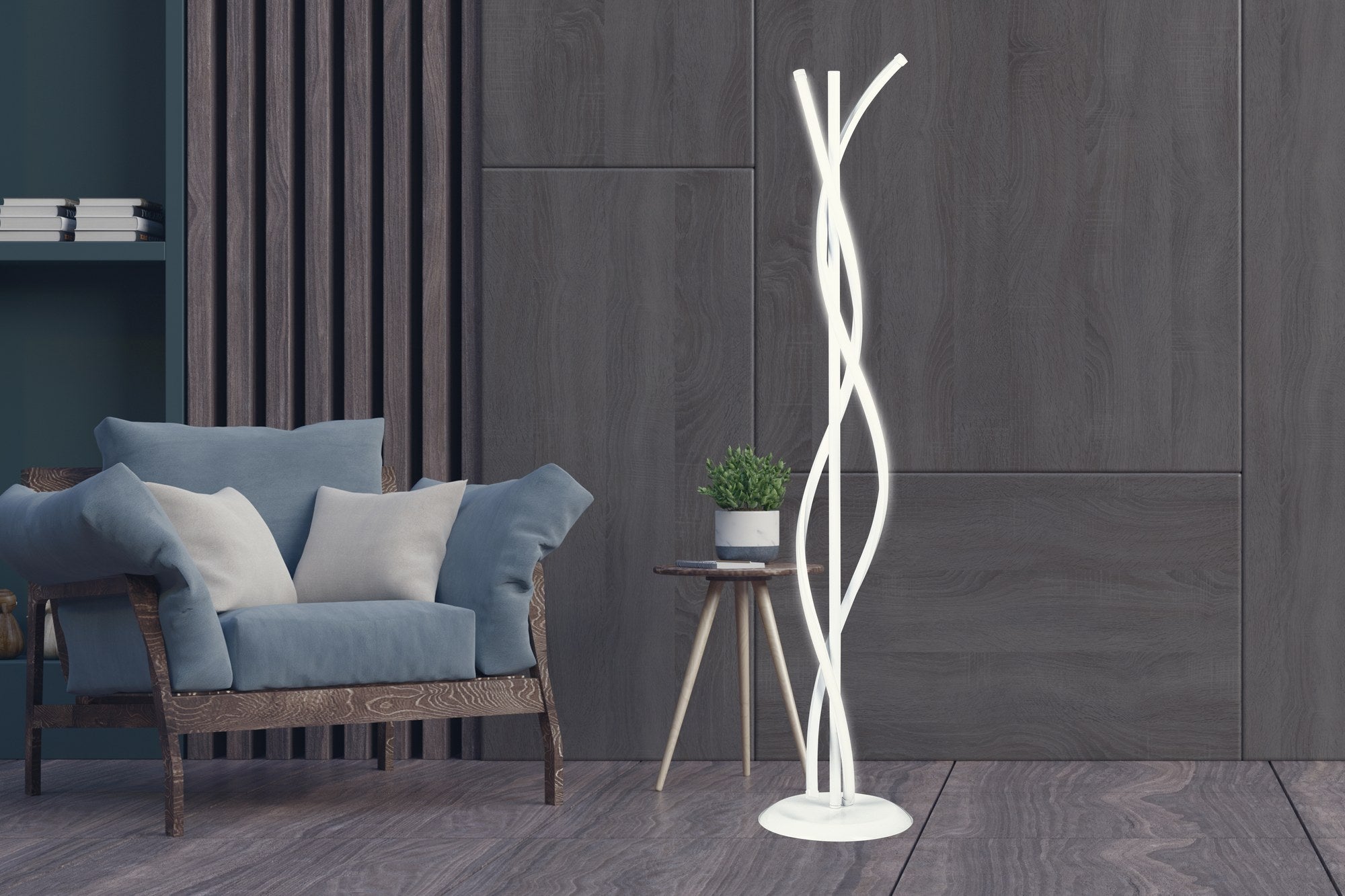 Candeeiro de Pé-Roller White-Branco