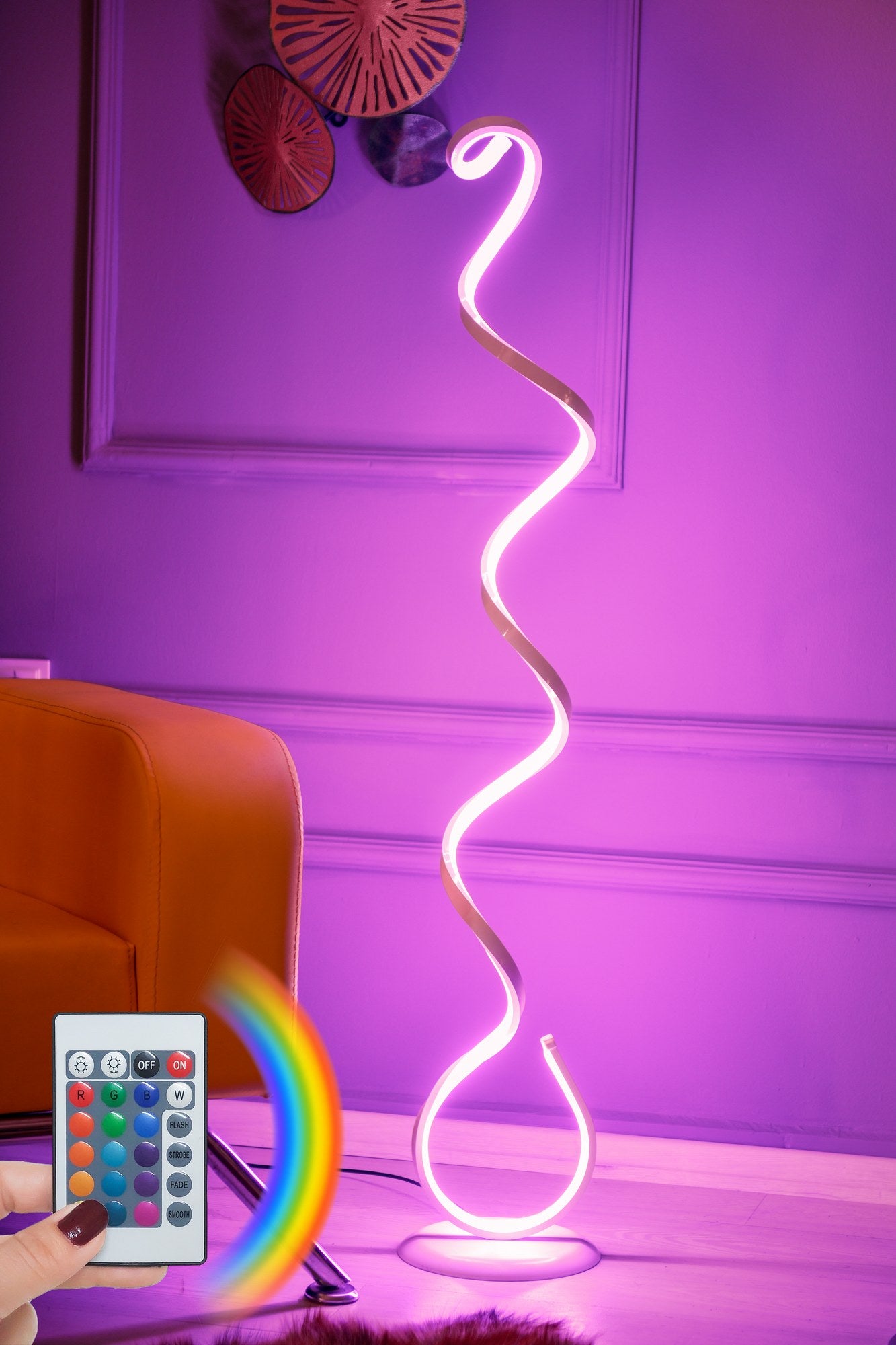 Candeeiro de Pé-Cobra White-Multicolorido