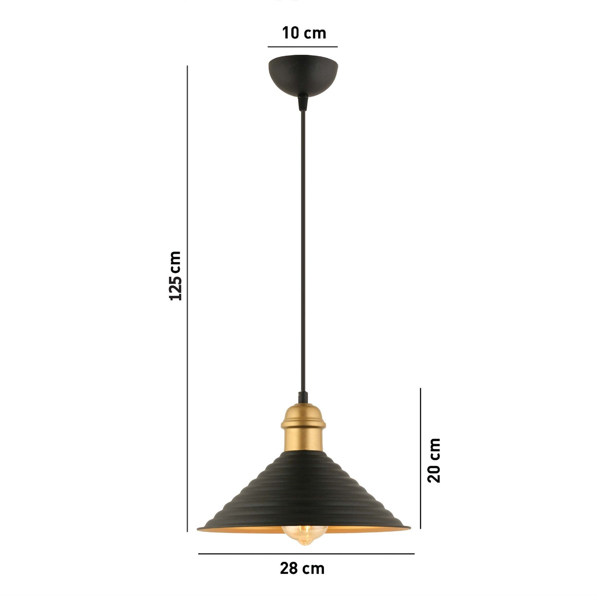 Candeeiro de Teto  - RT - 26 - Preto