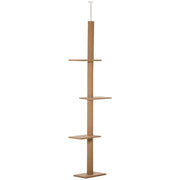 Arranhador para Gatos de Chão ao Teto 43x27x228-260 cm - Marrom