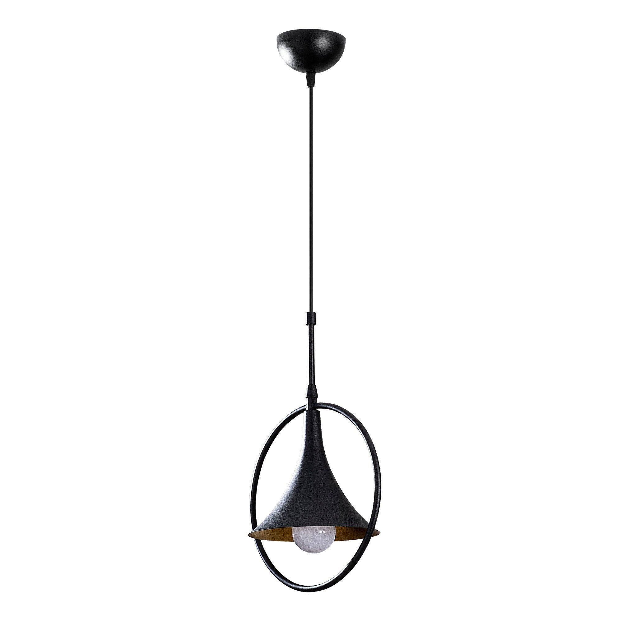 Candeeiro de Teto Industrial Escandinavo, Corpo em Metal Preto, 28 x 20 cm, Altura 136 cm, Ajustável, E27 Máx. 40 W, Iluminação Elegante para Espaços Modernos