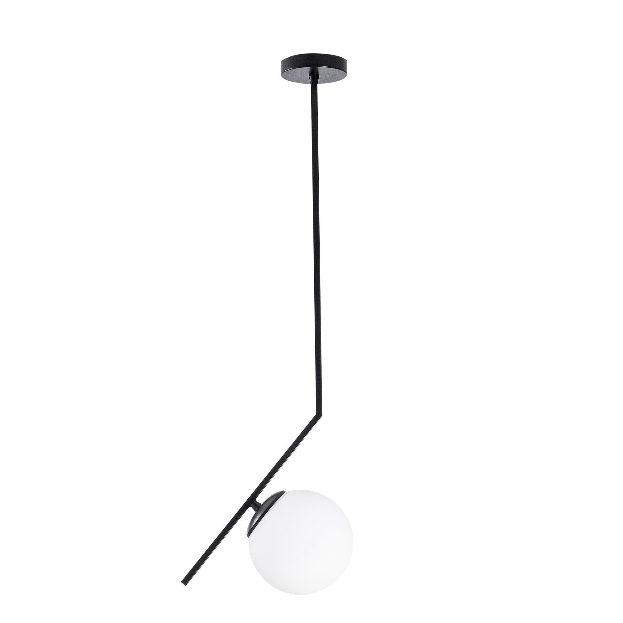 Candeeiro de Teto Industrial Escandinavo, Corpo em Ferro Preto, 25 x 15 cm, Altura: 76 cm, Soquete E27 Máx. 40 W, Iluminação Elegante para Espaços Modernos