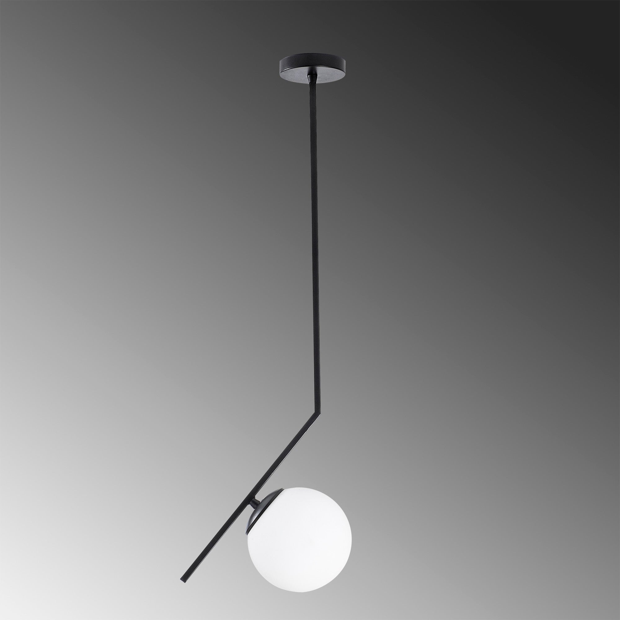 Candeeiro de Teto Industrial Escandinavo, Corpo em Ferro Preto, 25 x 15 cm, Altura: 76 cm, Soquete E27 Máx. 40 W, Iluminação Elegante para Espaços Modernos