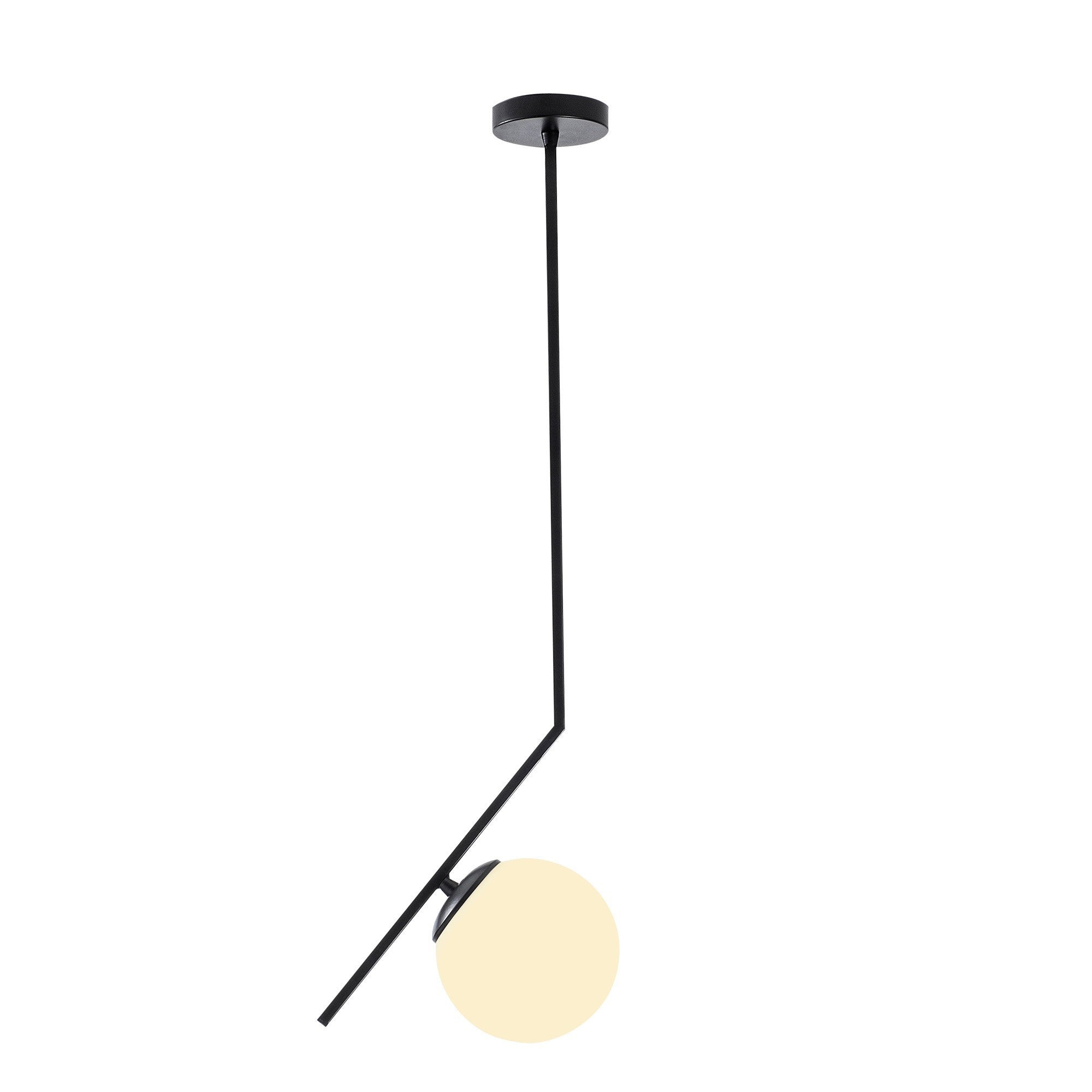 Candeeiro de Teto Industrial Escandinavo, Corpo em Ferro Preto, 25 x 15 cm, Altura: 76 cm, Soquete E27 Máx. 40 W, Iluminação Elegante para Espaços Modernos