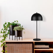 Candeeiro de Mesa Industrial Preta, Corpo de Metal, 58 cm de Altura, 24 cm de Diâmetro, 2 Soquetes E14, Cabo de 250 cm, Interruptor Liga/Desliga | Design Escandinavo para Espaços Modernos