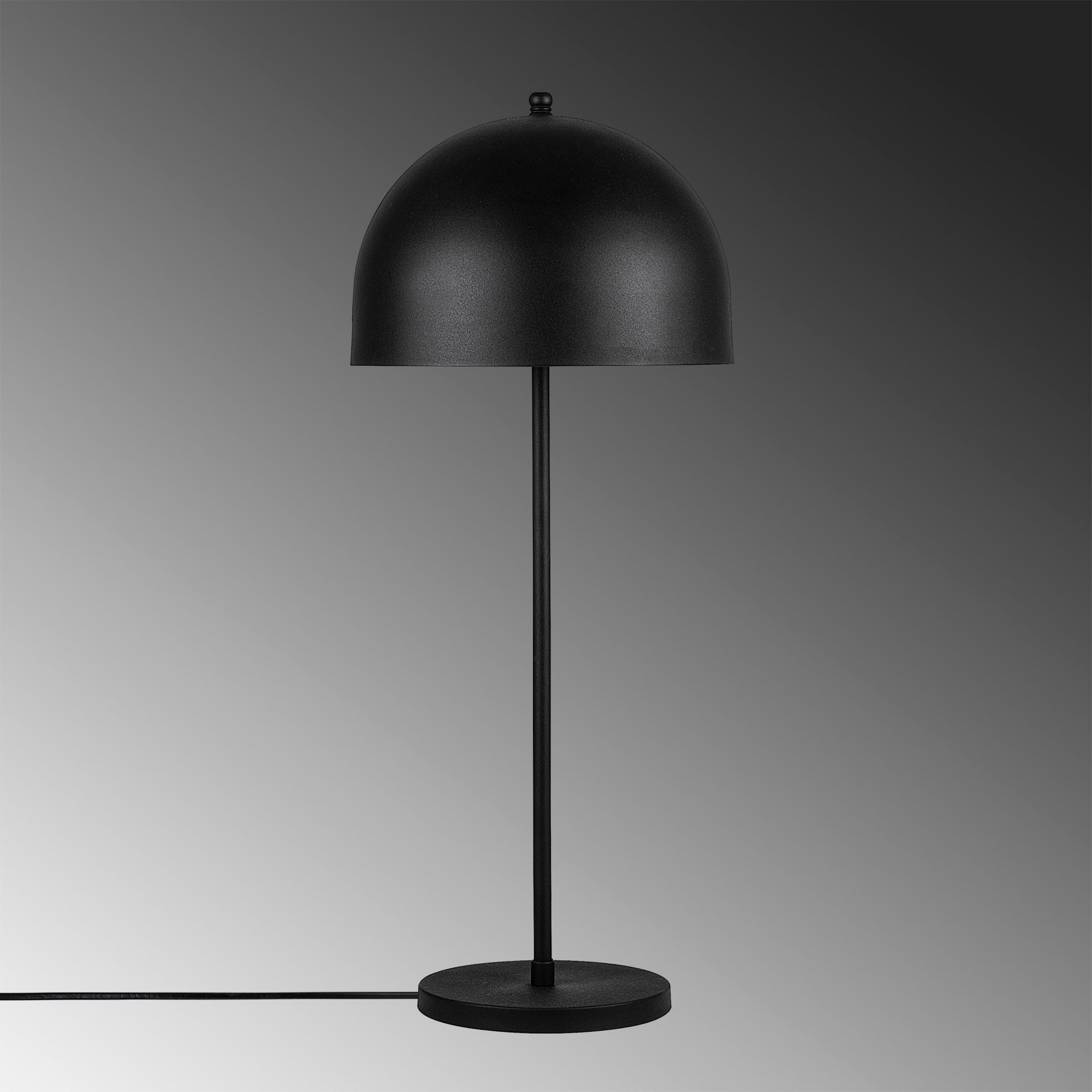 Candeeiro de Mesa Industrial Preta, Corpo de Metal, 58 cm de Altura, 24 cm de Diâmetro, 2 Soquetes E14, Cabo de 250 cm, Interruptor Liga/Desliga | Design Escandinavo para Espaços Modernos