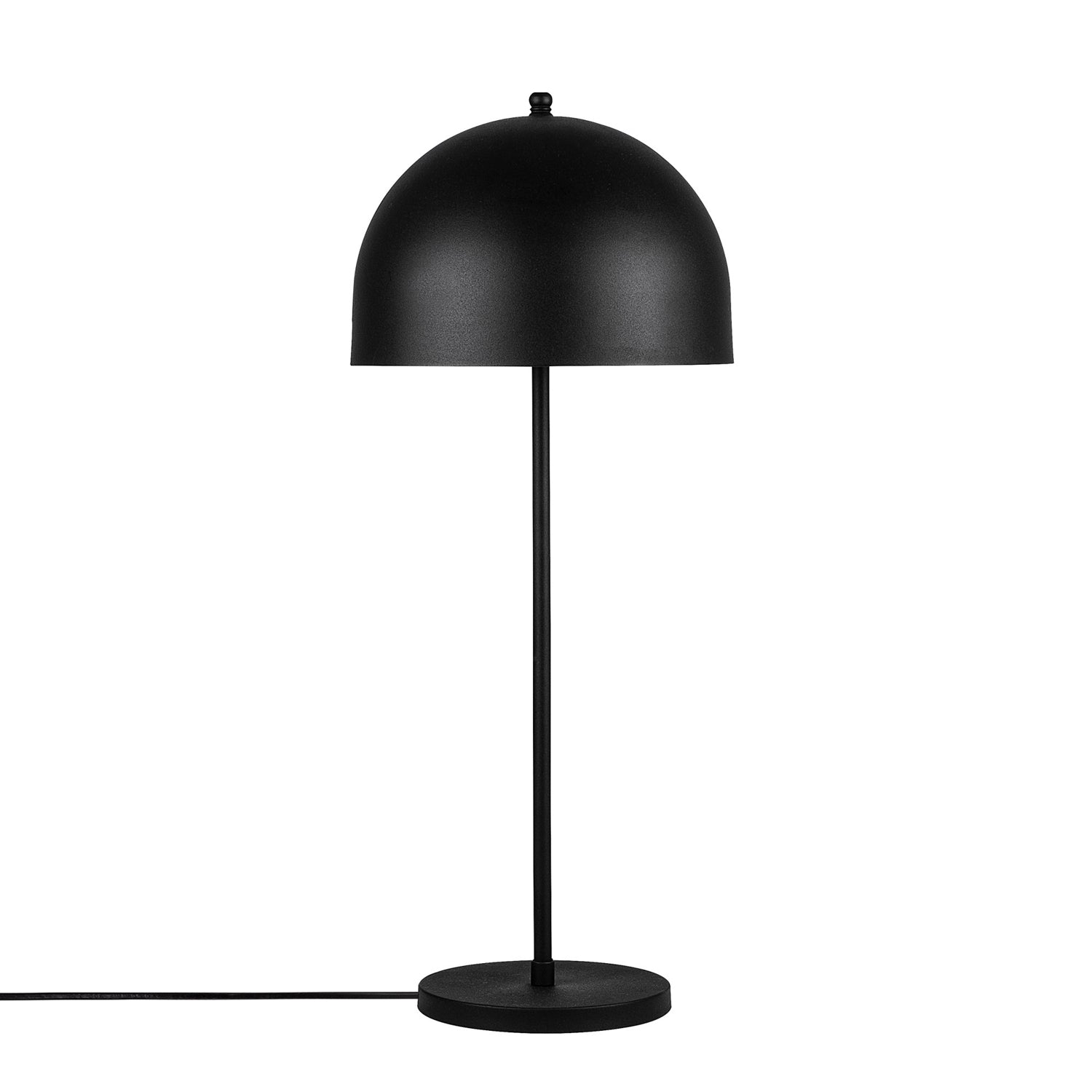 Candeeiro de Mesa Industrial Preta, Corpo de Metal, 58 cm de Altura, 24 cm de Diâmetro, 2 Soquetes E14, Cabo de 250 cm, Interruptor Liga/Desliga | Design Escandinavo para Espaços Modernos