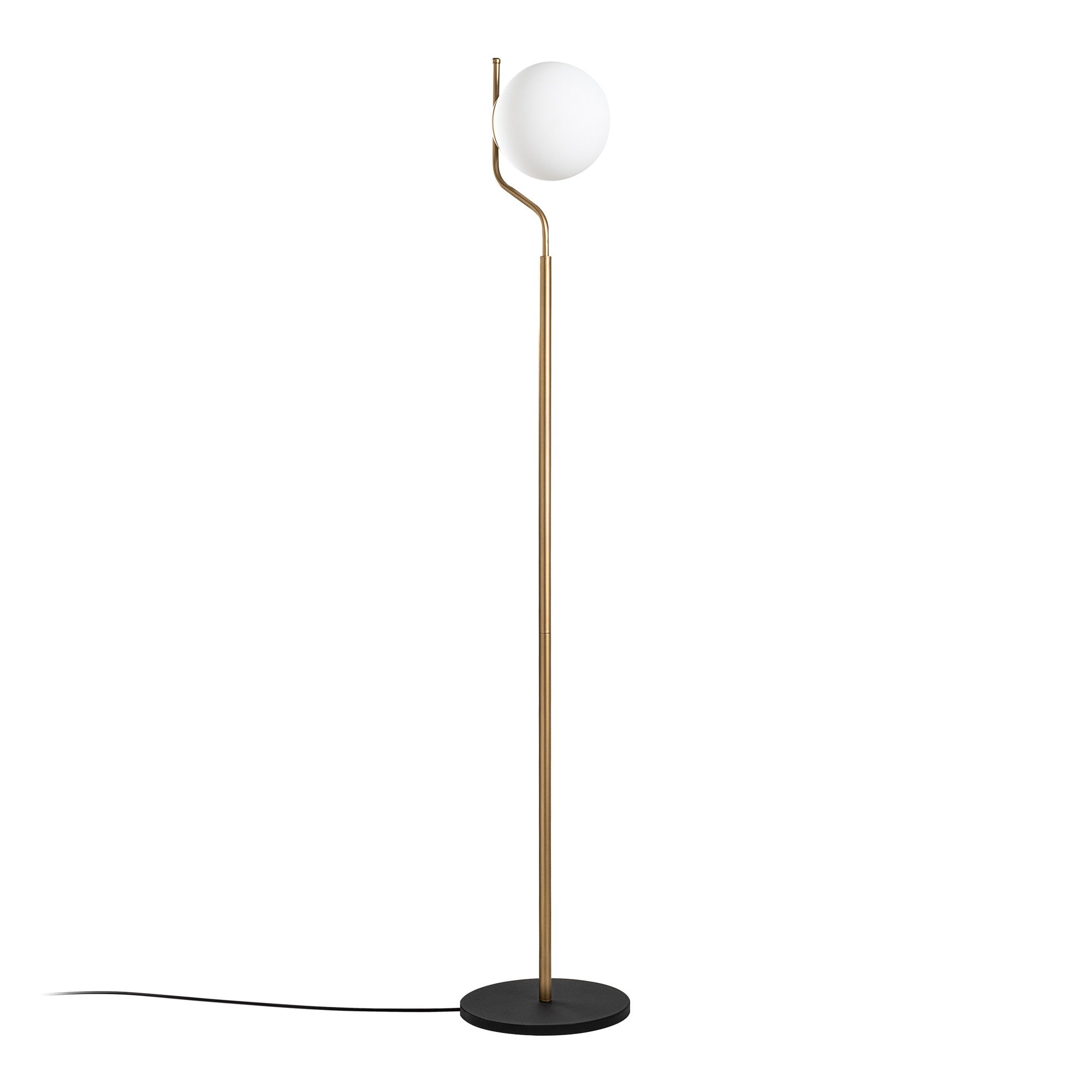Candeeiro de Pé Elegante Dourada, Corpo de Metal, 30 x 30 x 168 cm | Base de Ø20 cm, Cabo de 250 cm, Interruptor Liga/Desliga | Iluminação Elegante para Decoração Moderna