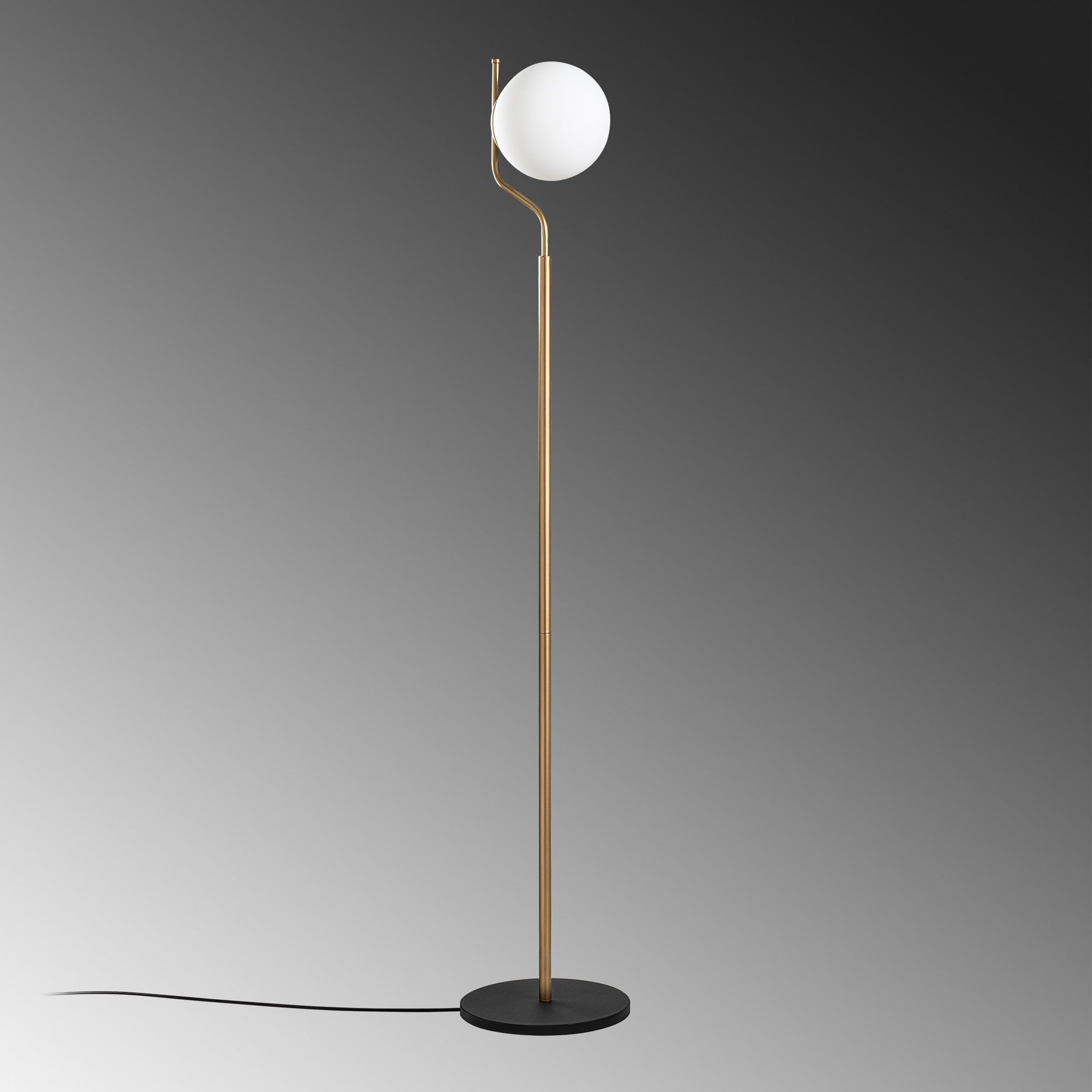 Candeeiro de Pé Elegante Dourada, Corpo de Metal, 30 x 30 x 168 cm | Base de Ø20 cm, Cabo de 250 cm, Interruptor Liga/Desliga | Iluminação Elegante para Decoração Moderna