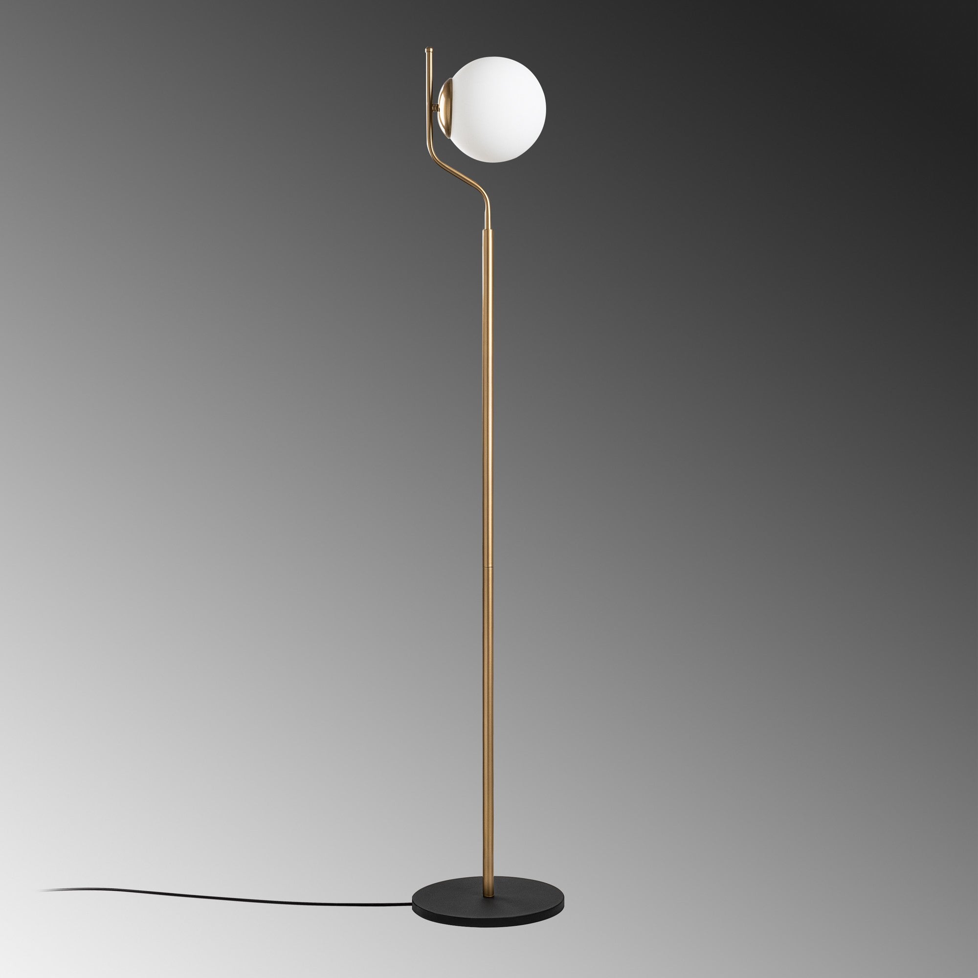 Candeeiro de Pé Elegante Dourada, Corpo de Metal, 30 x 30 x 168 cm | Base de Ø20 cm, Cabo de 250 cm, Interruptor Liga/Desliga | Iluminação Elegante para Decoração Moderna
