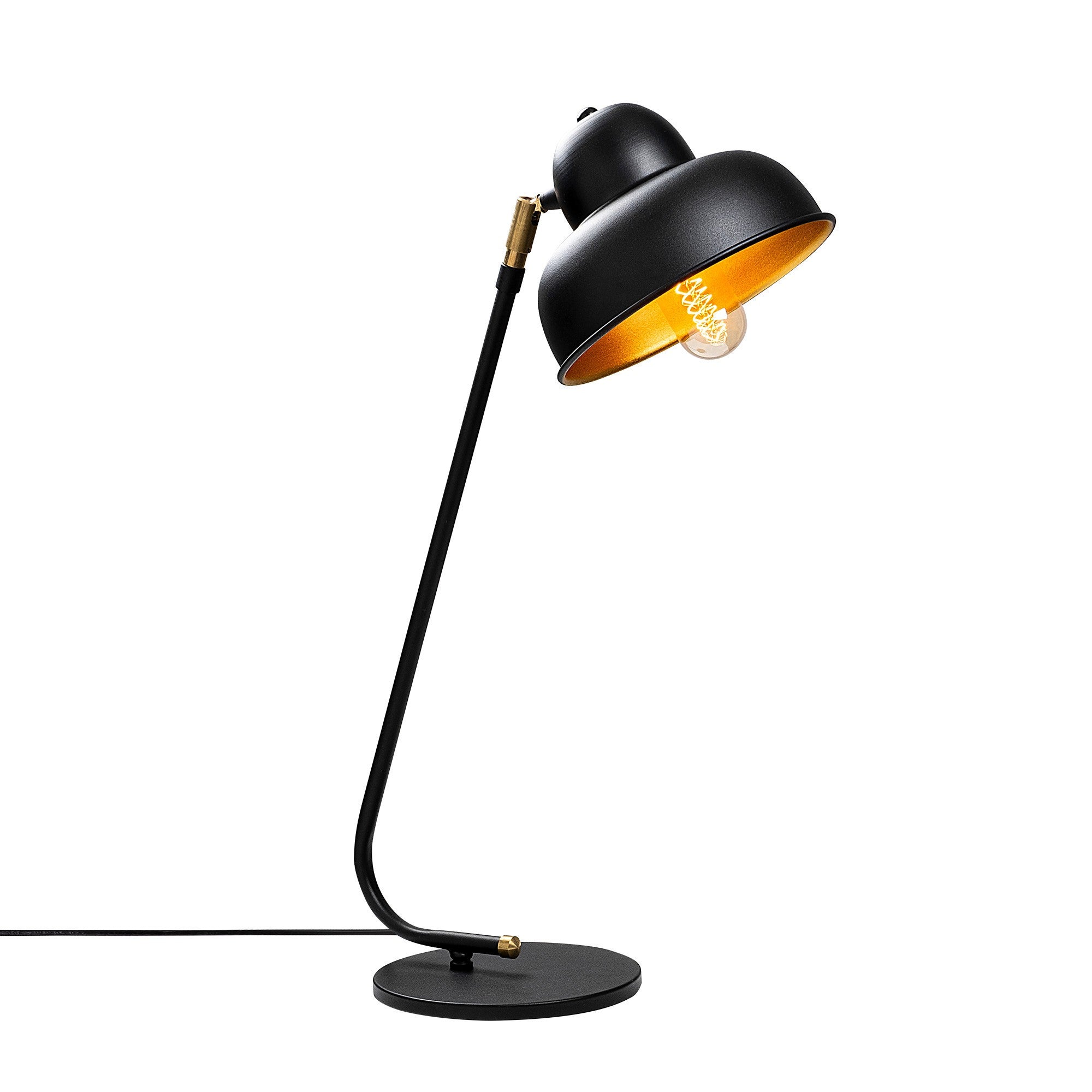 Candeeiro de Mesa industrial escandinava, corpo de ferro preto, 20 x 35 cm, altura 59 cm, soquete E27 máx. 40 W, iluminação elegante e funcional para espaços modernos