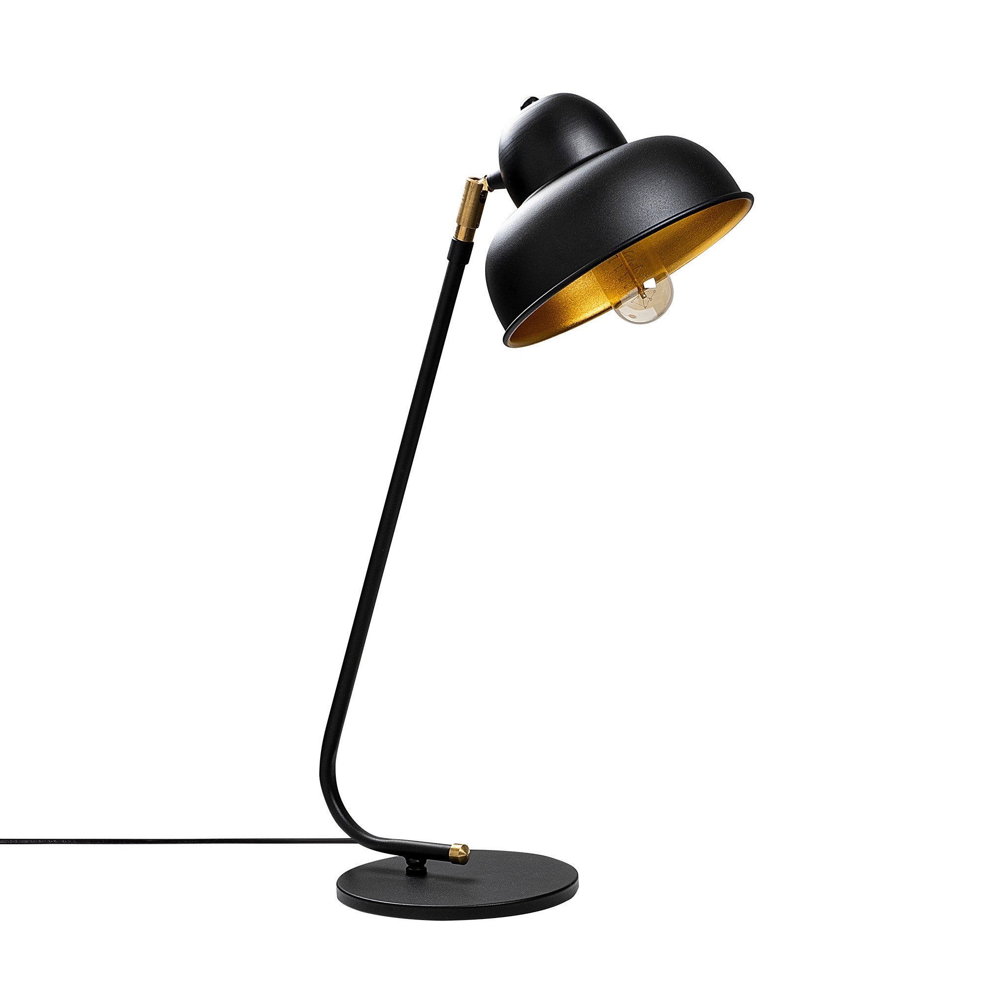 Candeeiro de Mesa industrial escandinava, corpo de ferro preto, 20 x 35 cm, altura 59 cm, soquete E27 máx. 40 W, iluminação elegante e funcional para espaços modernos