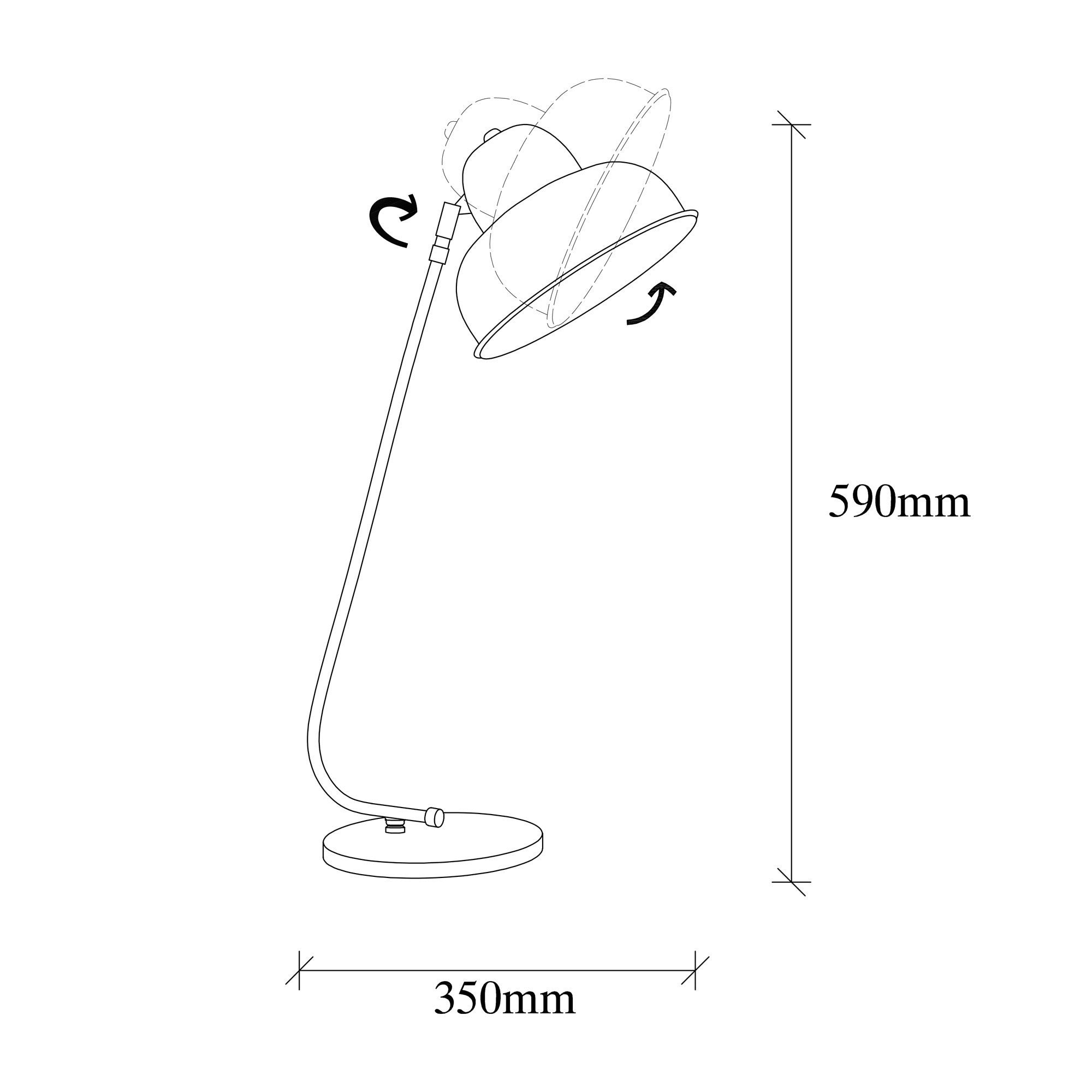 Candeeiro de Mesa Elegante Dourada, Corpo em Metal, 20 x 35 cm, Altura: 59 cm | Soquete E27, Máx. 40 W | Design Escandinavo Glamouroso, Perfeito para Decoração Moderna