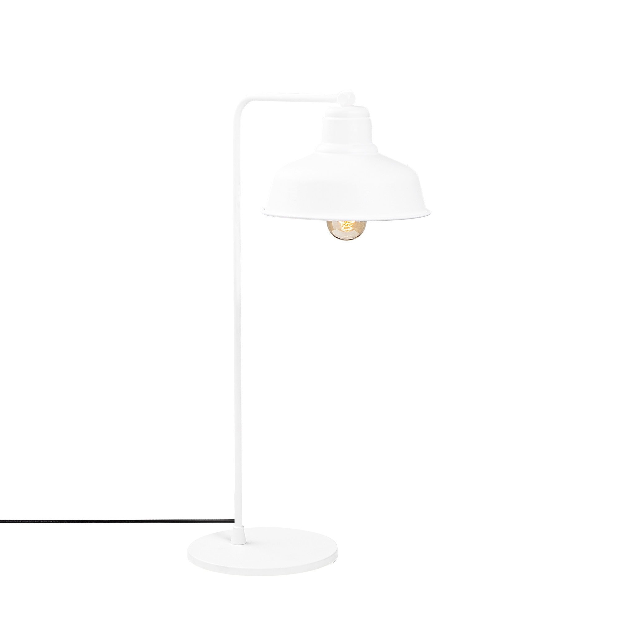 Candeeiro de Mesa estilo escandinavo, corpo de metal branco, 19 x 30 cm, altura 55 cm, soquete E27 máx. 40 W, design elegante para decoração moderna de casa
