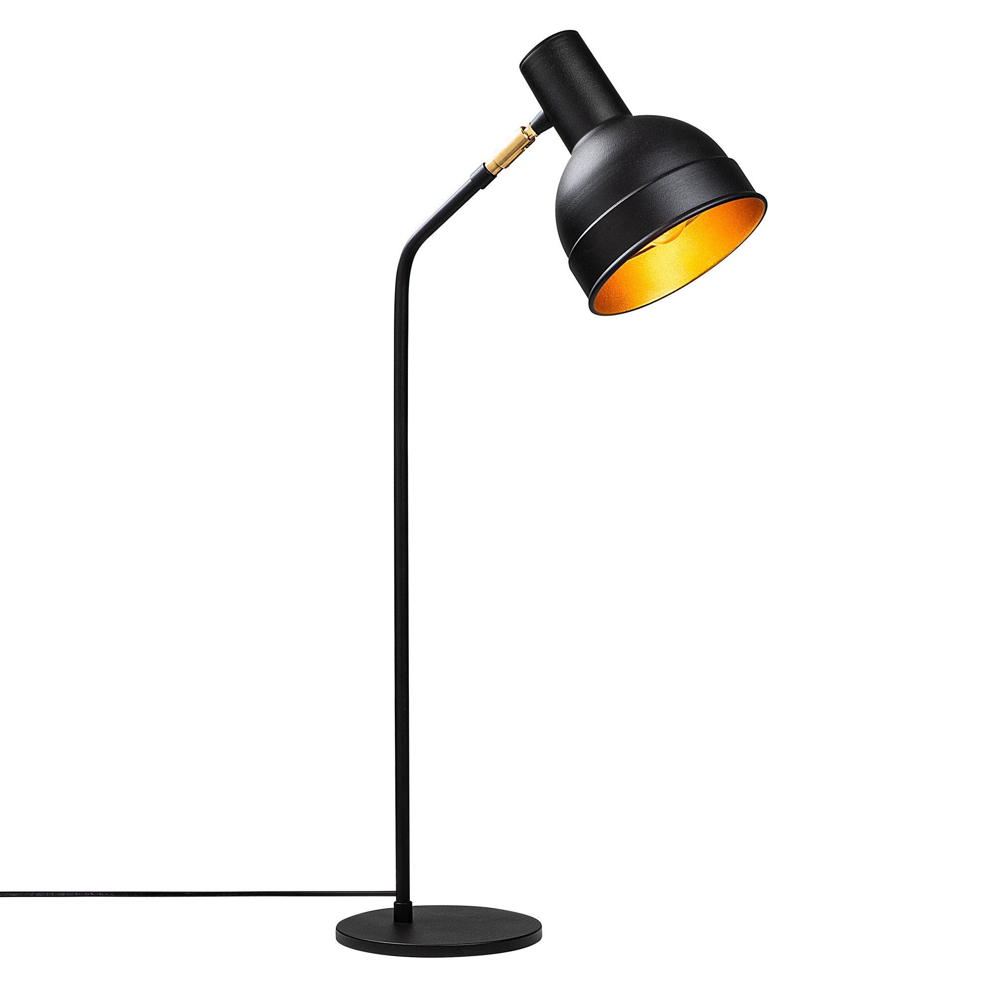 Candeeiro de Mesa industrial escandinava, corpo de metal preto, 17 x 37 cm, altura 76 cm, E27 máx. 40 W, iluminação elegante e funcional para espaços modernos