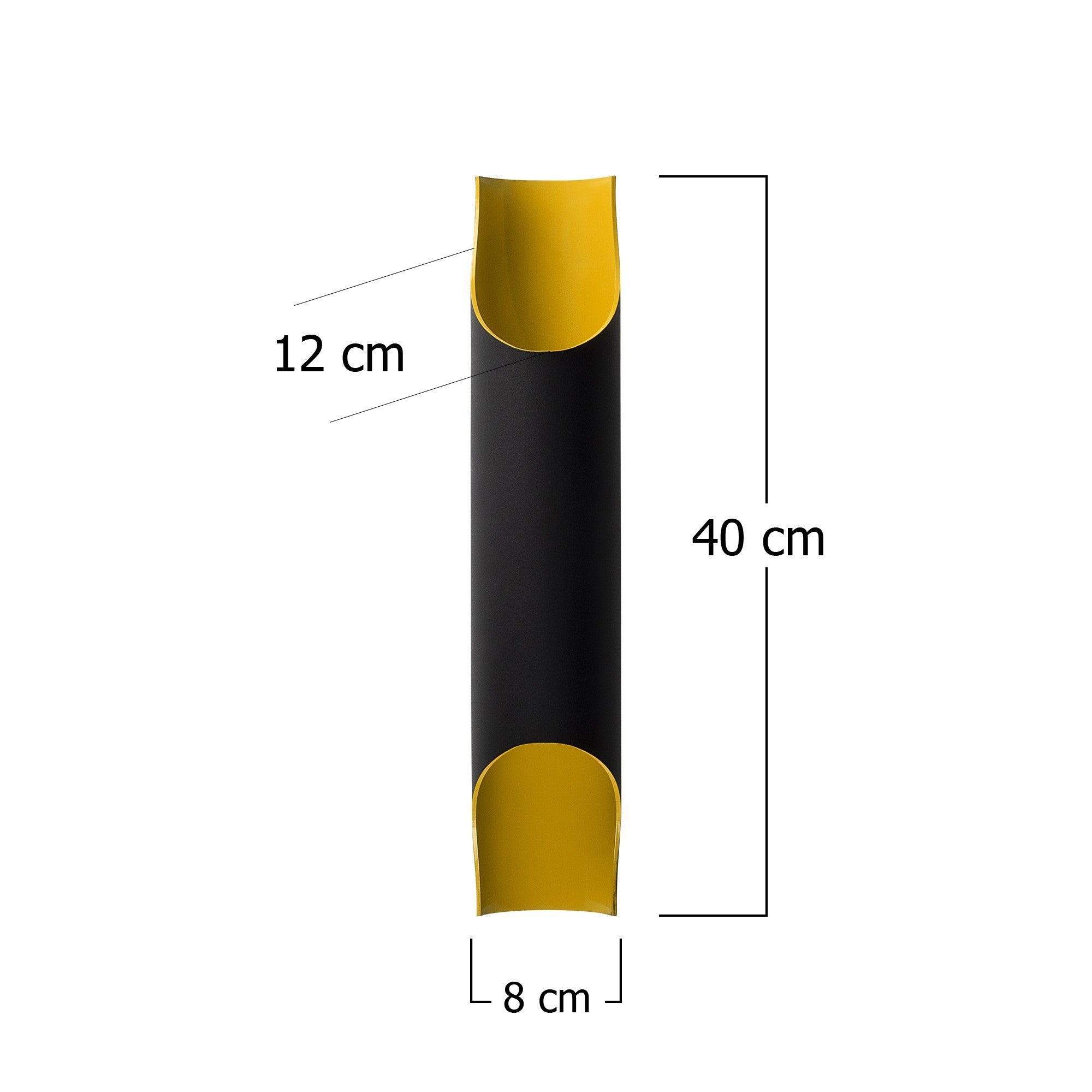 Candeeiro de Parede Industrial, Corpo em Metal Preto, 40 cm de Altura, 8 cm de Diâmetro, 2 x E14 Máx. 40 W, IP20 | Iluminação Elegante para Hotéis e Espaços Modernos