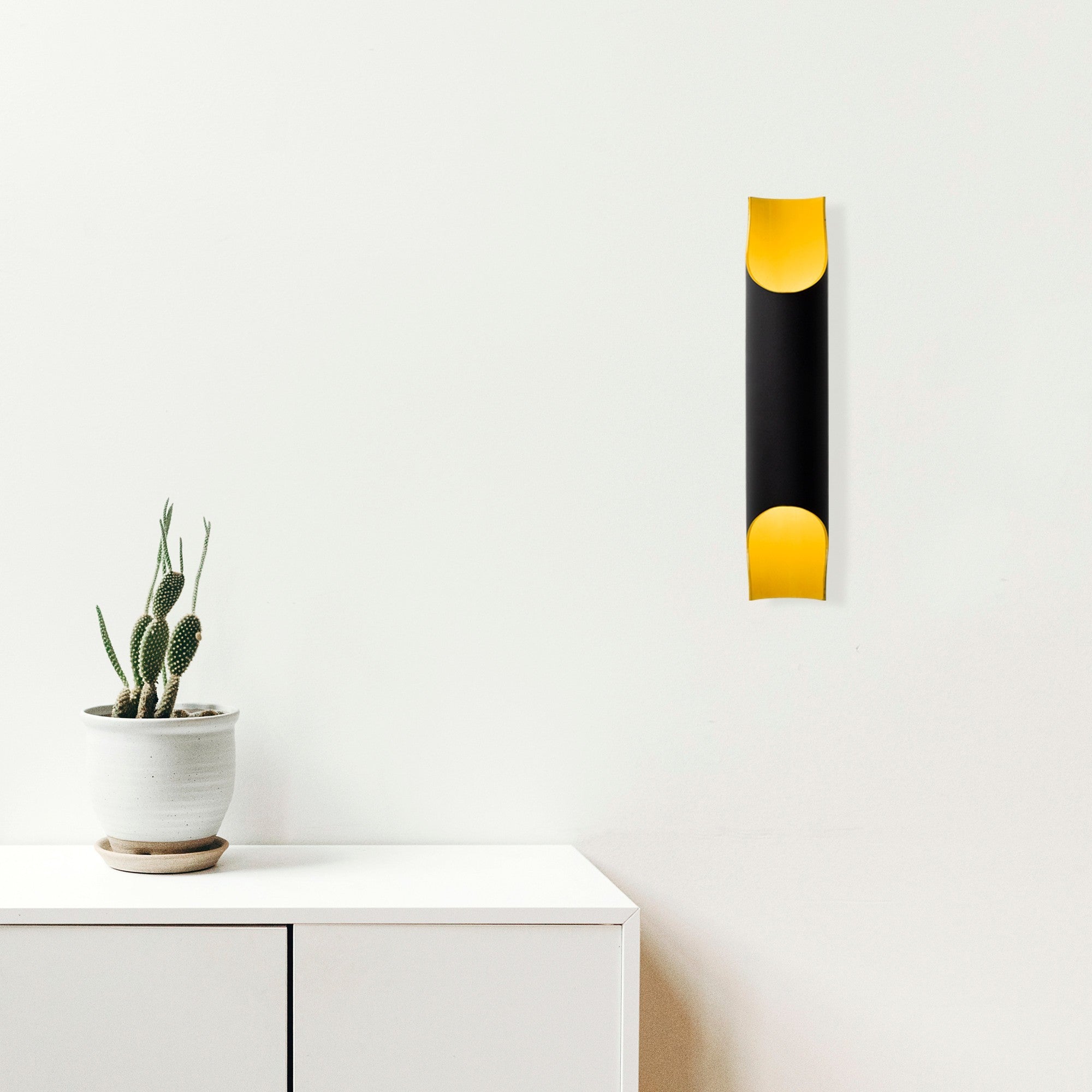 Candeeiro de Parede Industrial, Corpo em Metal Preto, 40 cm de Altura, 8 cm de Diâmetro, 2 x E14 Máx. 40 W, IP20 | Iluminação Elegante para Hotéis e Espaços Modernos