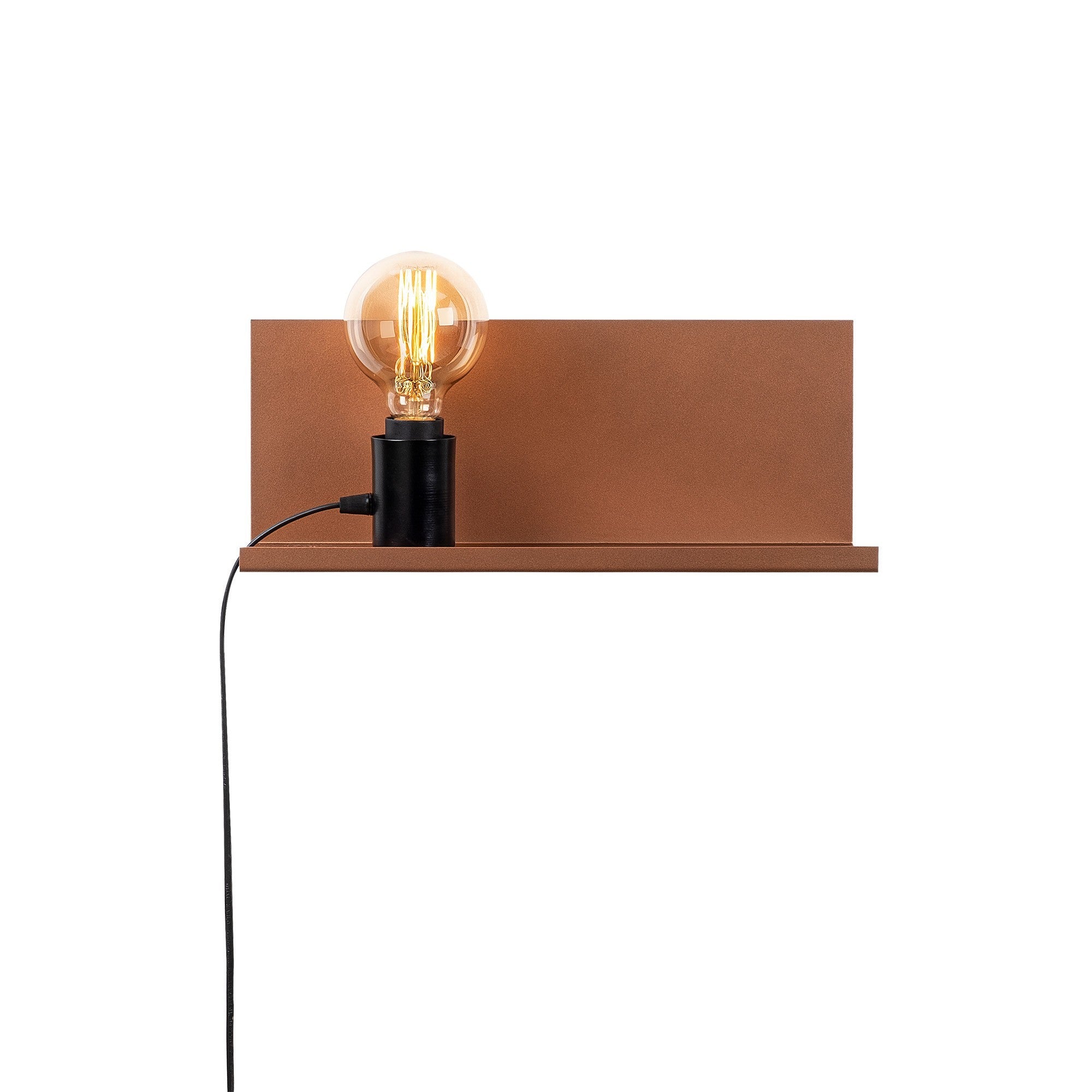 Candeeiro de Parede elegante em cobre, corpo de metal, 40 x 15 x 15 cm | Soquete E27, máx. 40 W | Classificação IP20, plugável | Perfeito para decoração e ambientação de casa moderna