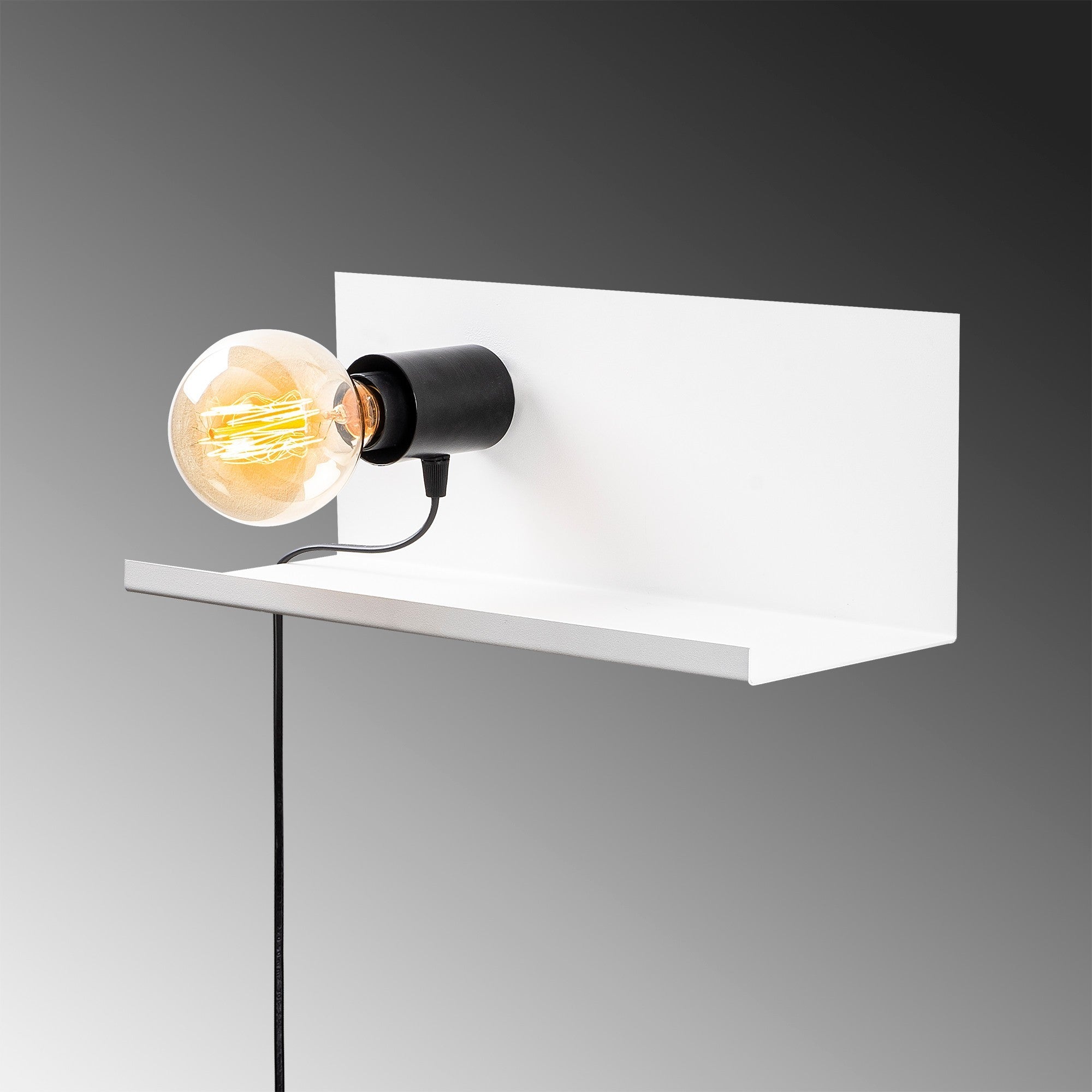 Candeeiro de Parede branca elegante, corpo de metal, 40 x 15 x 15 cm | Soquete E27, máx. 40 W | Classificação IP20, plugável | Perfeito para decoração e iluminação de casa moderna