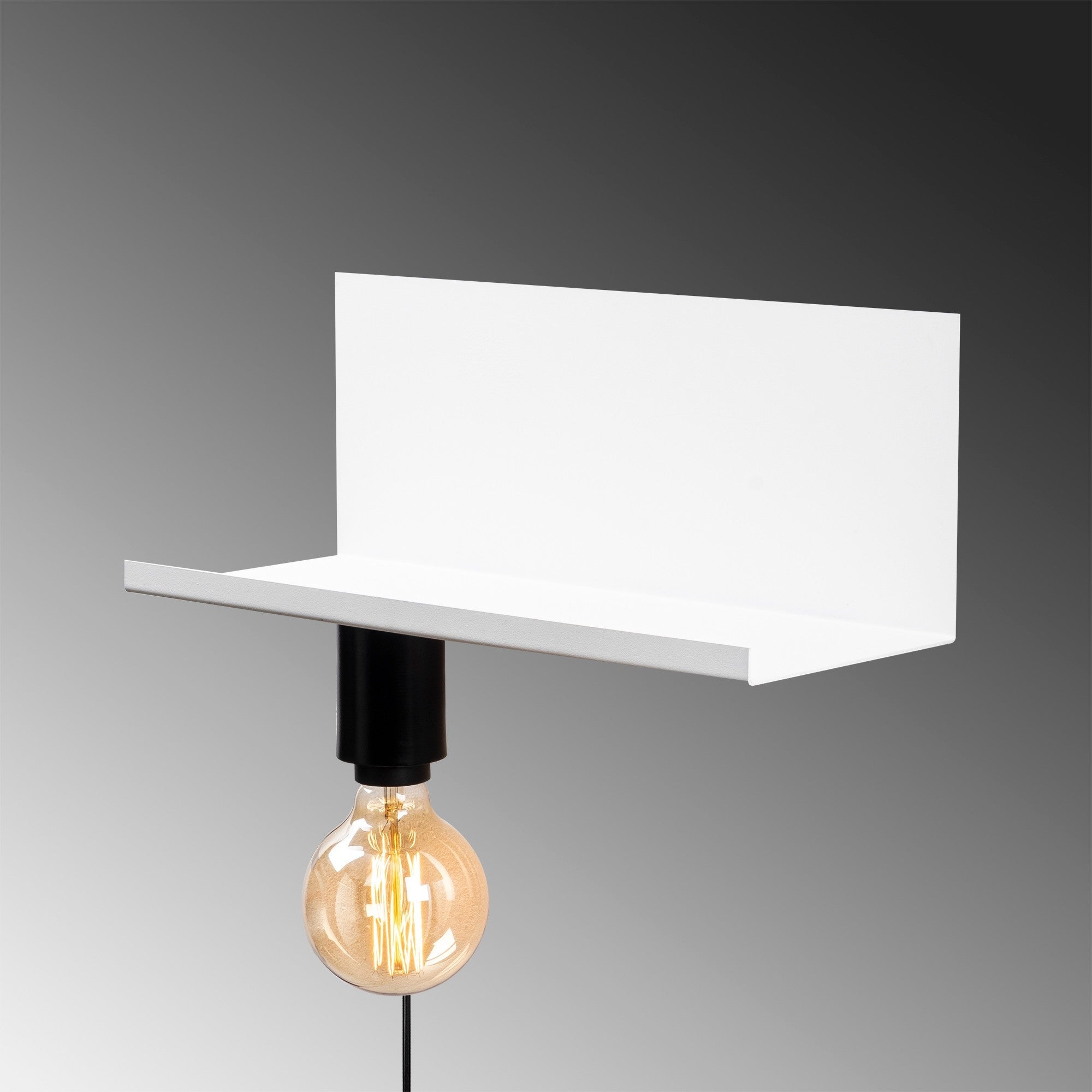 Candeeiro de Parede branca elegante, corpo de metal, 40 x 15 x 15 cm | Soquete E27, máx. 40 W | Classificação IP20, plugável | Perfeito para decoração e iluminação de casa moderna