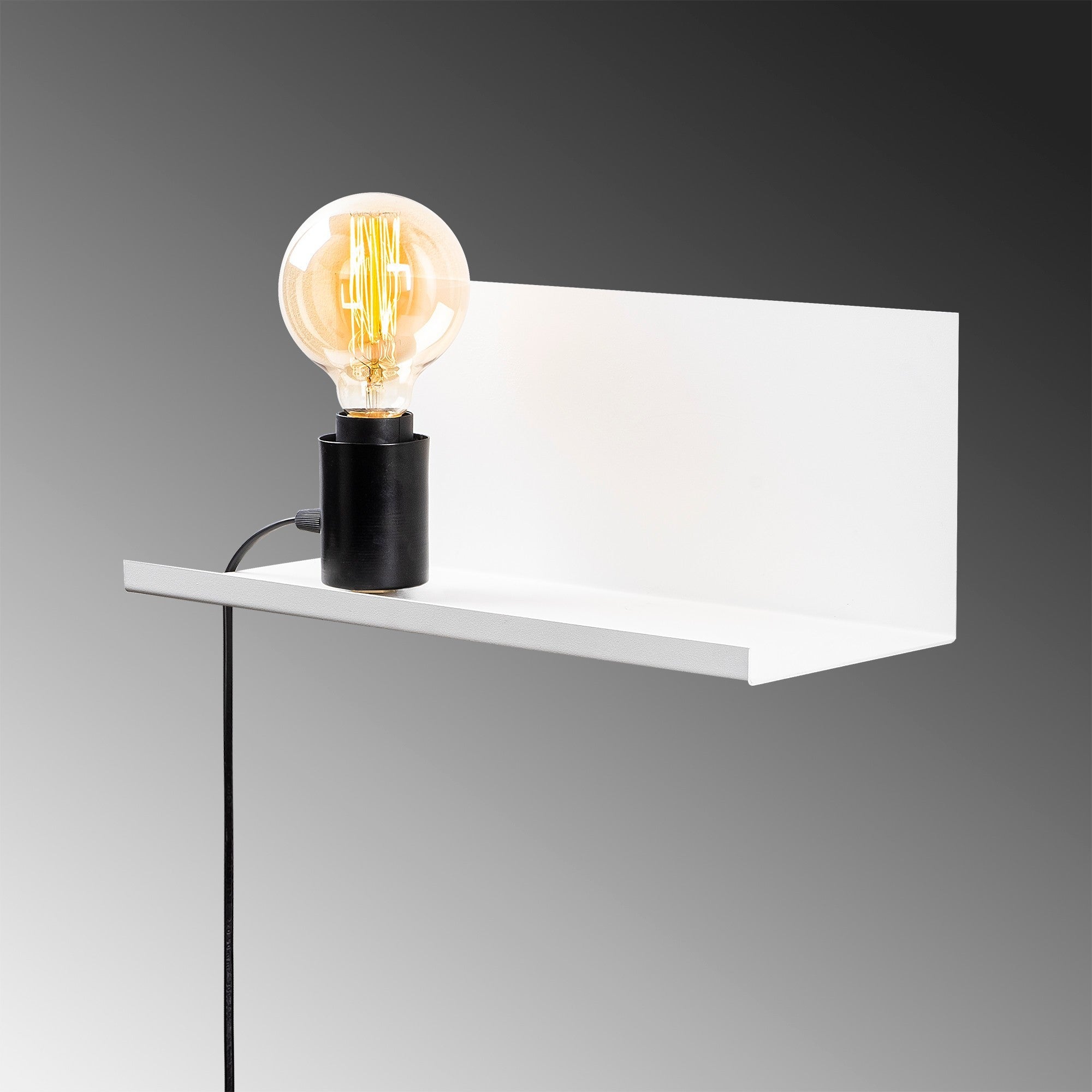 Candeeiro de Parede branca elegante, corpo de metal, 40 x 15 x 15 cm | Soquete E27, máx. 40 W | Classificação IP20, plugável | Perfeito para decoração e iluminação de casa moderna