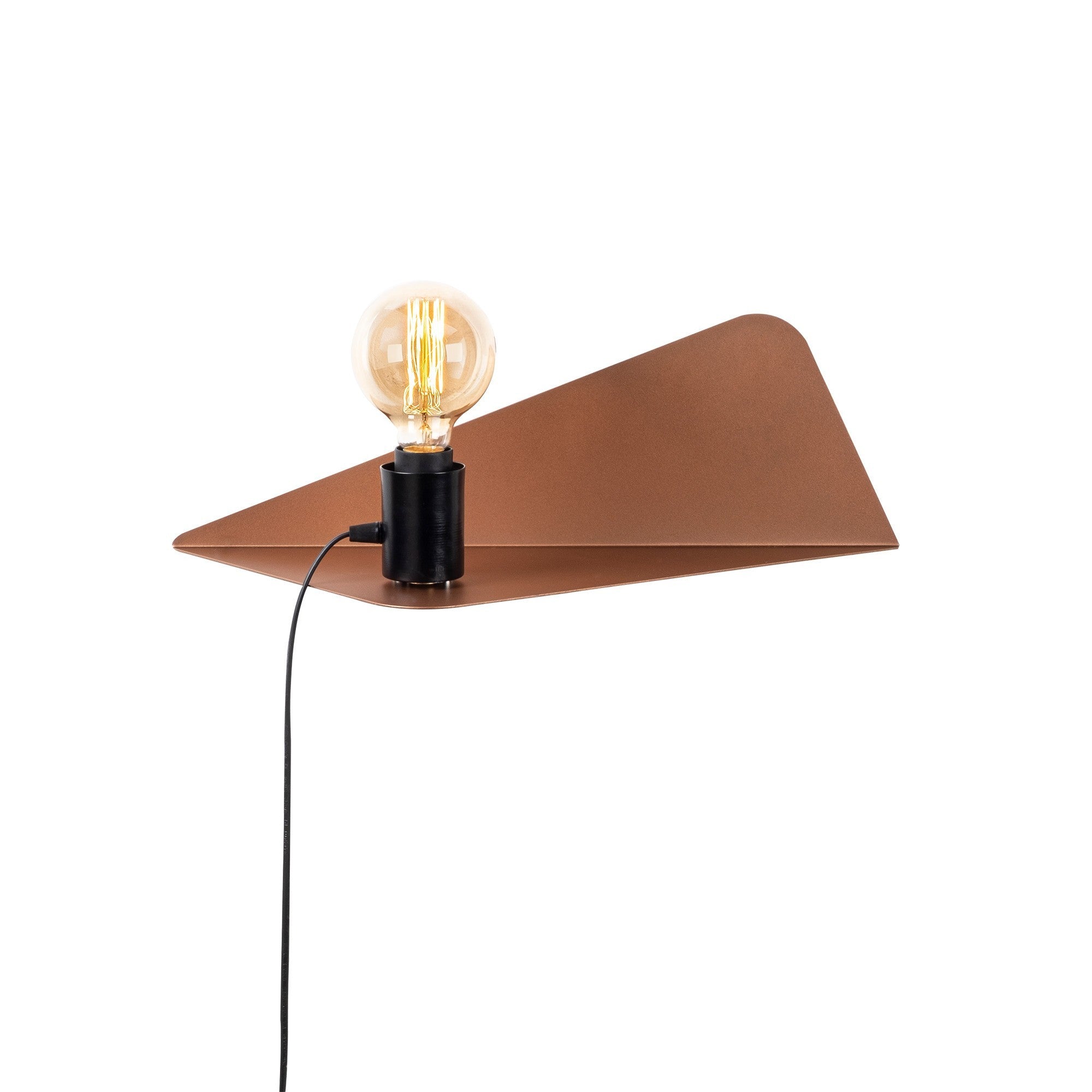 Candeeiro de Parede elegante em cobre, corpo de metal, 50 x 21 x 16 cm | Soquete E27, máx. 40 W | Classificação IP20, plugável | Perfeito para decoração e ambientação de casa moderna