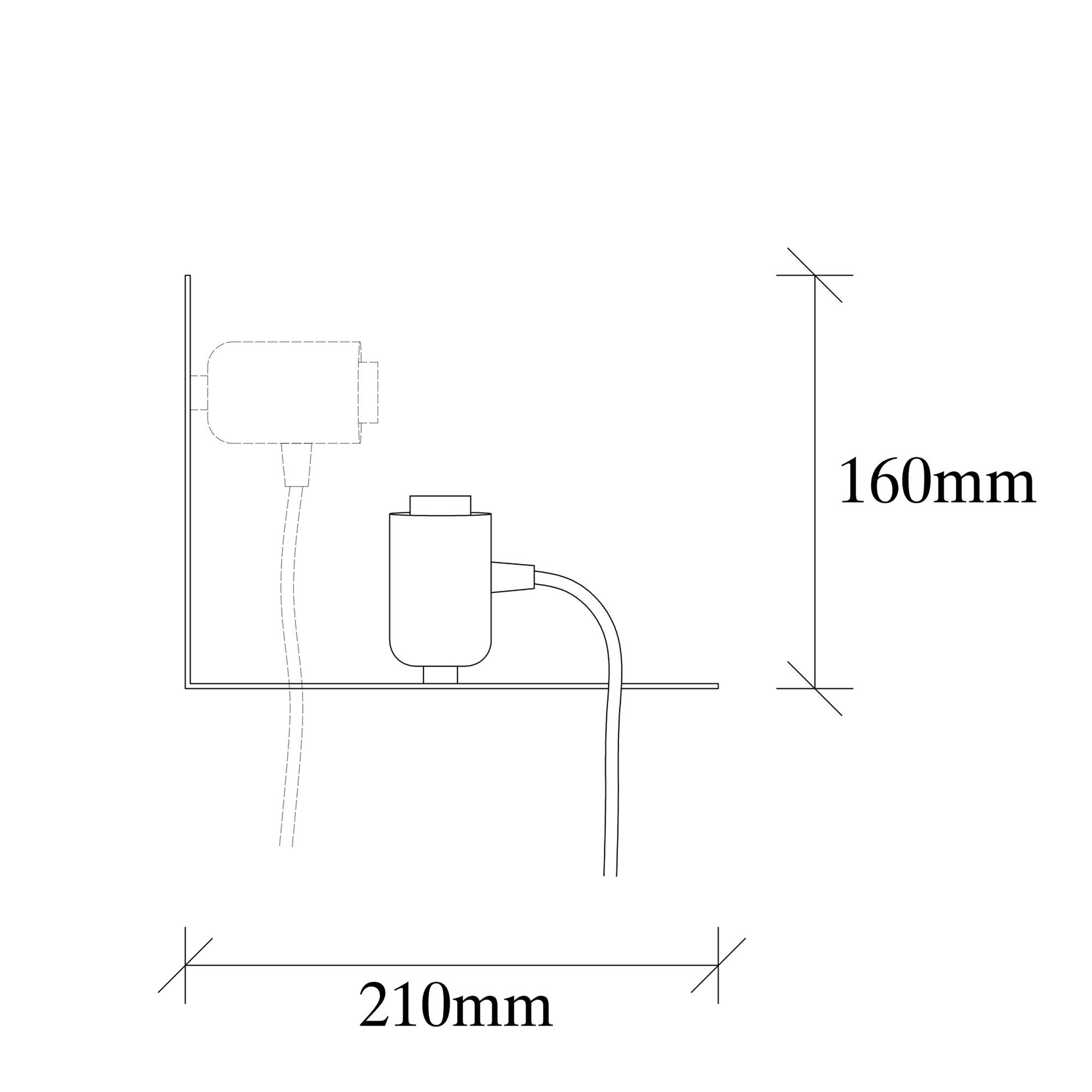 Candeeiro de Parede elegante em cobre, corpo de metal, 50 x 21 x 16 cm | Soquete E27, máx. 40 W | Classificação IP20, plugável | Perfeito para decoração e ambientação de casa moderna