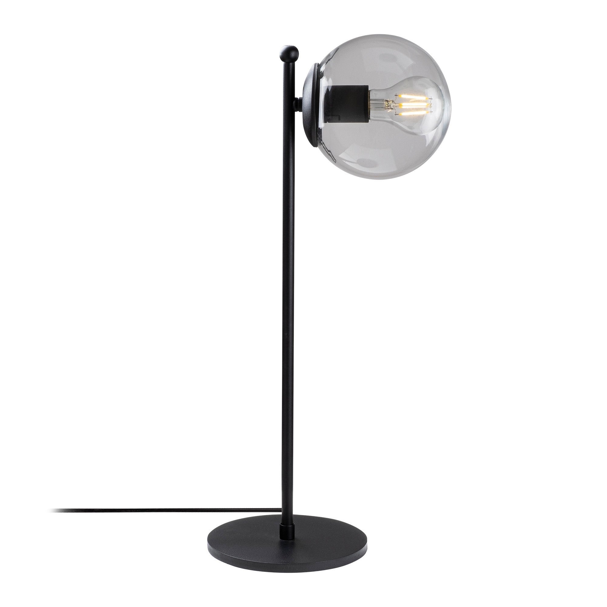 Candeeiro de Mesa Industrial Preta, Corpo em Metal, 25 x 25 cm, Altura 56 cm, Soquete E27, Potência Máxima de 40 W, Cabo de 150 cm | Iluminação Elegante e Funcional para Espaços Modernos