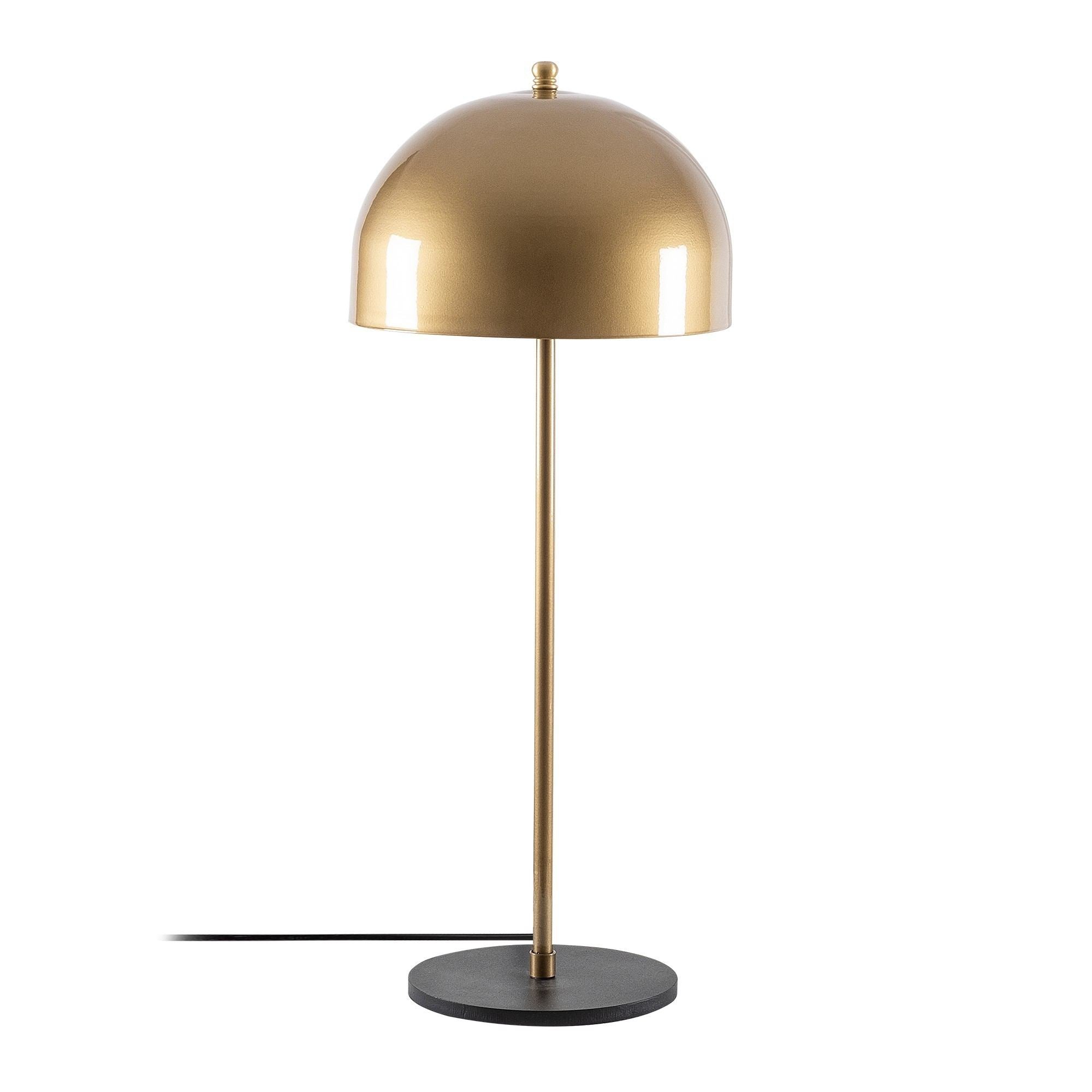 Candeeiro de Mesa Elegante, Dourada e Preta, 24 x 24 cm, Altura 58 cm | Corpo de Metal, 2 x E14 Máx. 40 W, Cabo de 150 cm | Design Escandinavo Glamouroso para Espaços Modernos