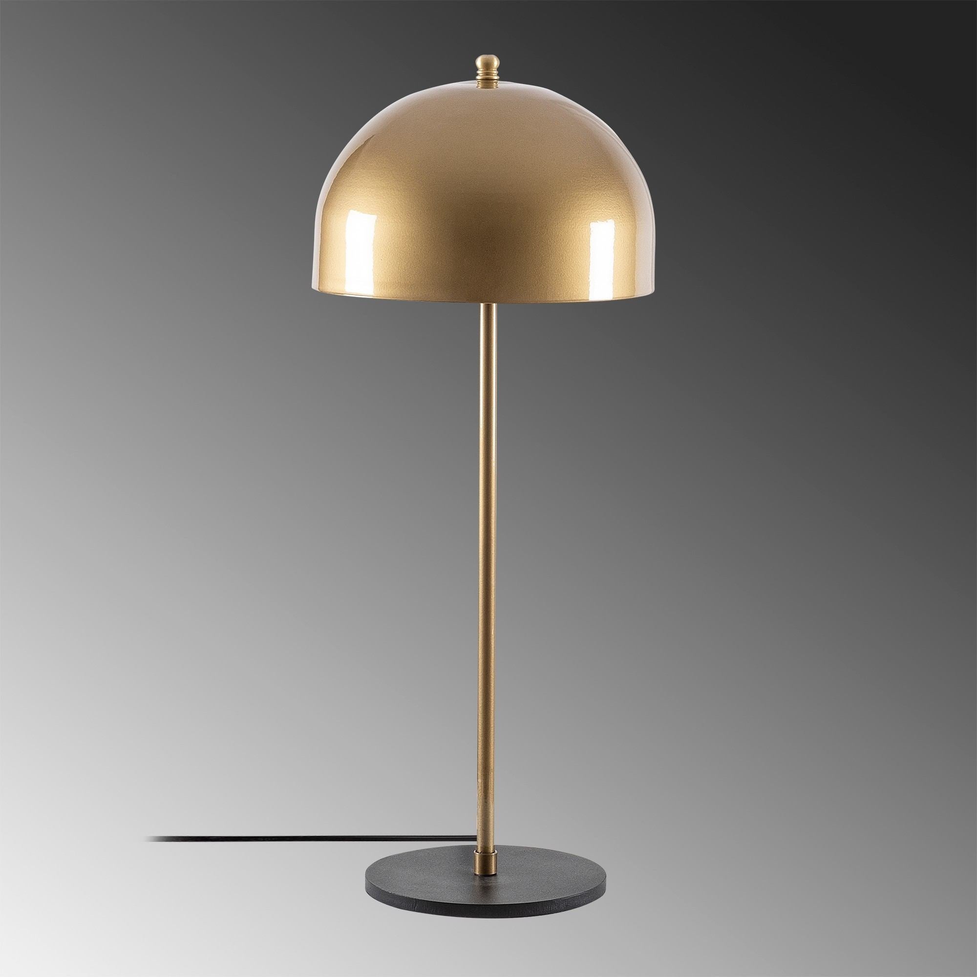 Candeeiro de Mesa Elegante, Dourada e Preta, 24 x 24 cm, Altura 58 cm | Corpo de Metal, 2 x E14 Máx. 40 W, Cabo de 150 cm | Design Escandinavo Glamouroso para Espaços Modernos