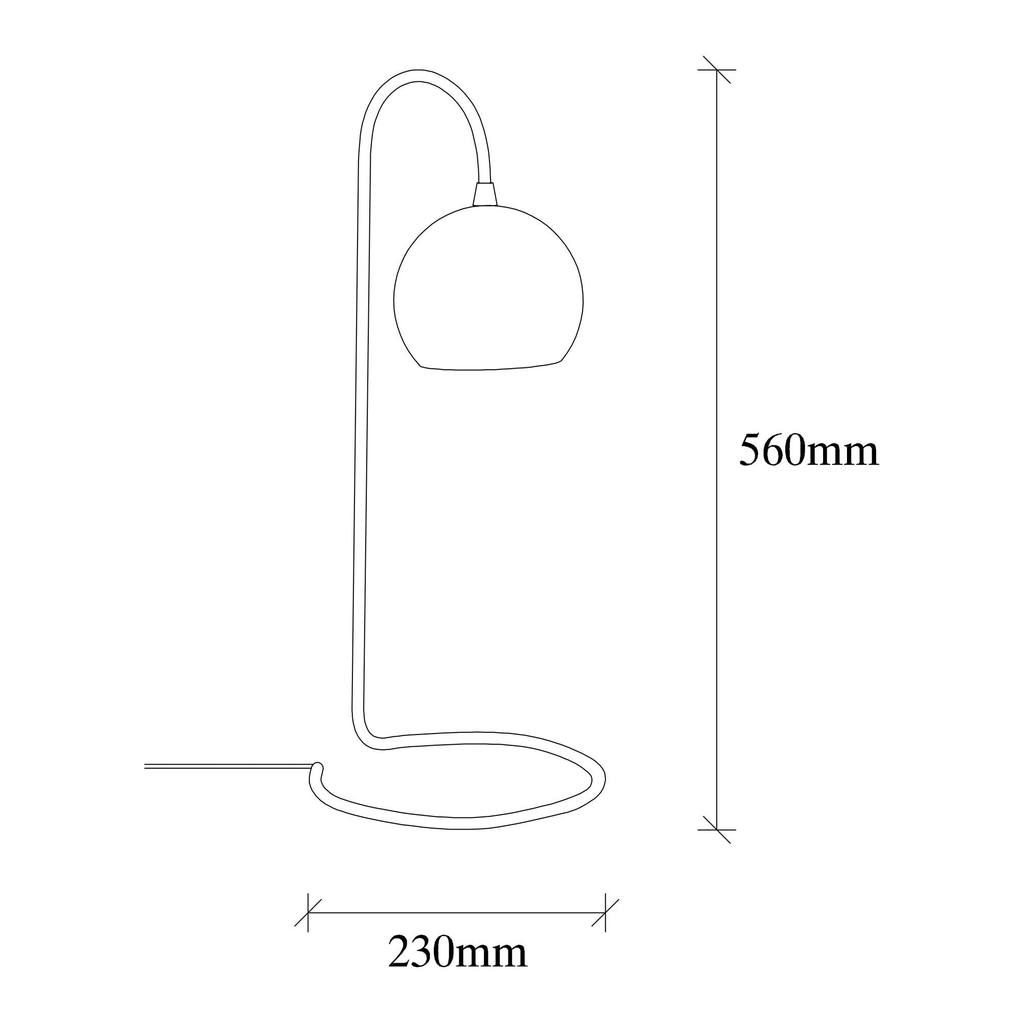 Candeeiro de Mesa Industrial Preta, Corpo em Metal, 56 cm de Altura, Soquete E27, Cabo de 150 cm | Design Escandinavo, Perfeito para Decoração Moderna de Casa e Escritório