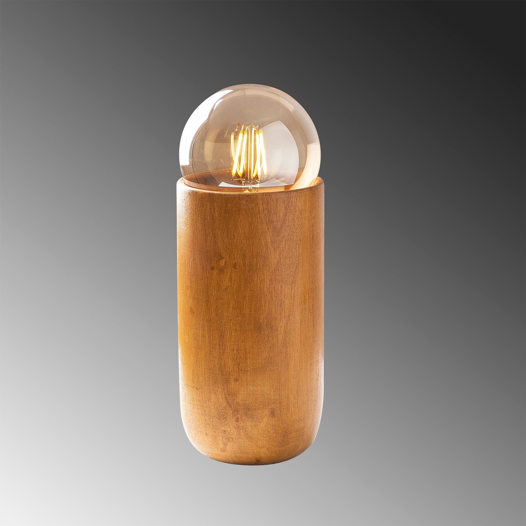 Candeeiro de Mesa elegante de madeira, 10 x 10 cm, altura 19 cm | Soquete E27, máx. 40 W, cabo de 150 cm | Design elegante em cor sólida para decoração de casa de campo