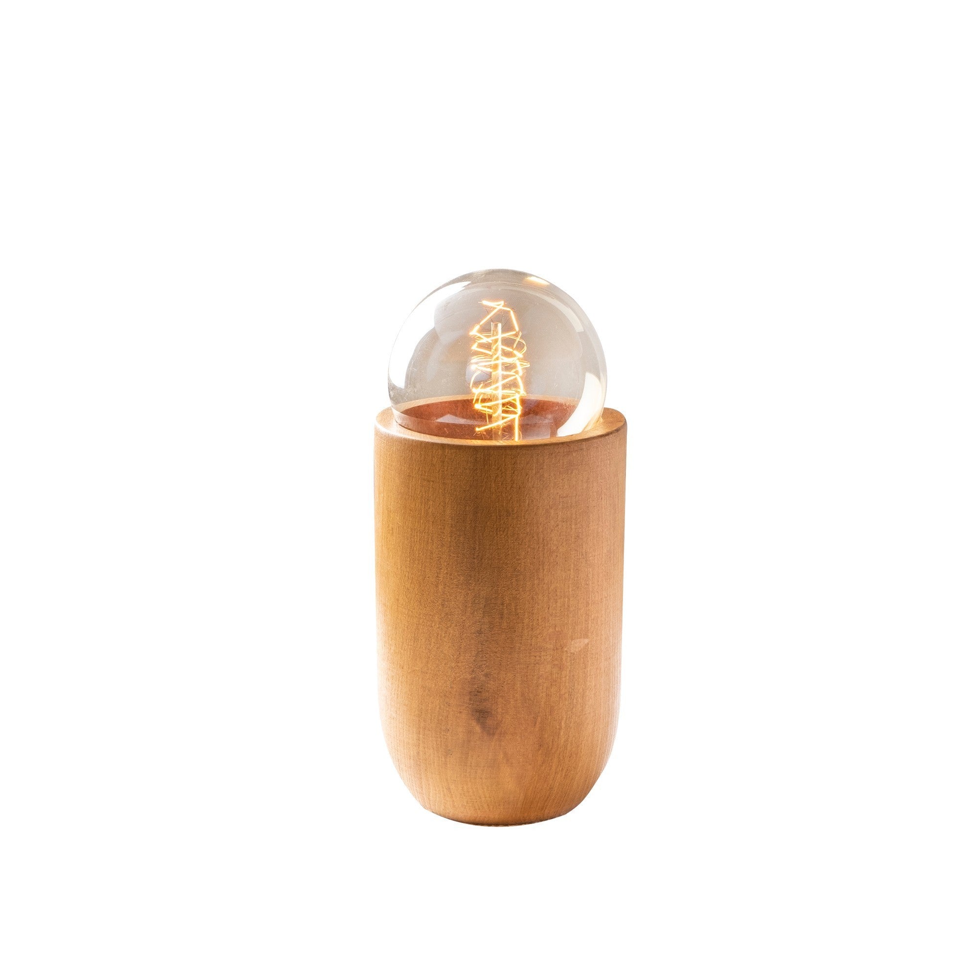 Candeeiro de Mesa elegante de madeira, 10 x 10 cm, altura 15 cm | Soquete E27, potência máxima de 40 W, cabo de 150 cm | Cor sólida, estilo campestre, perfeita para decoração de casa