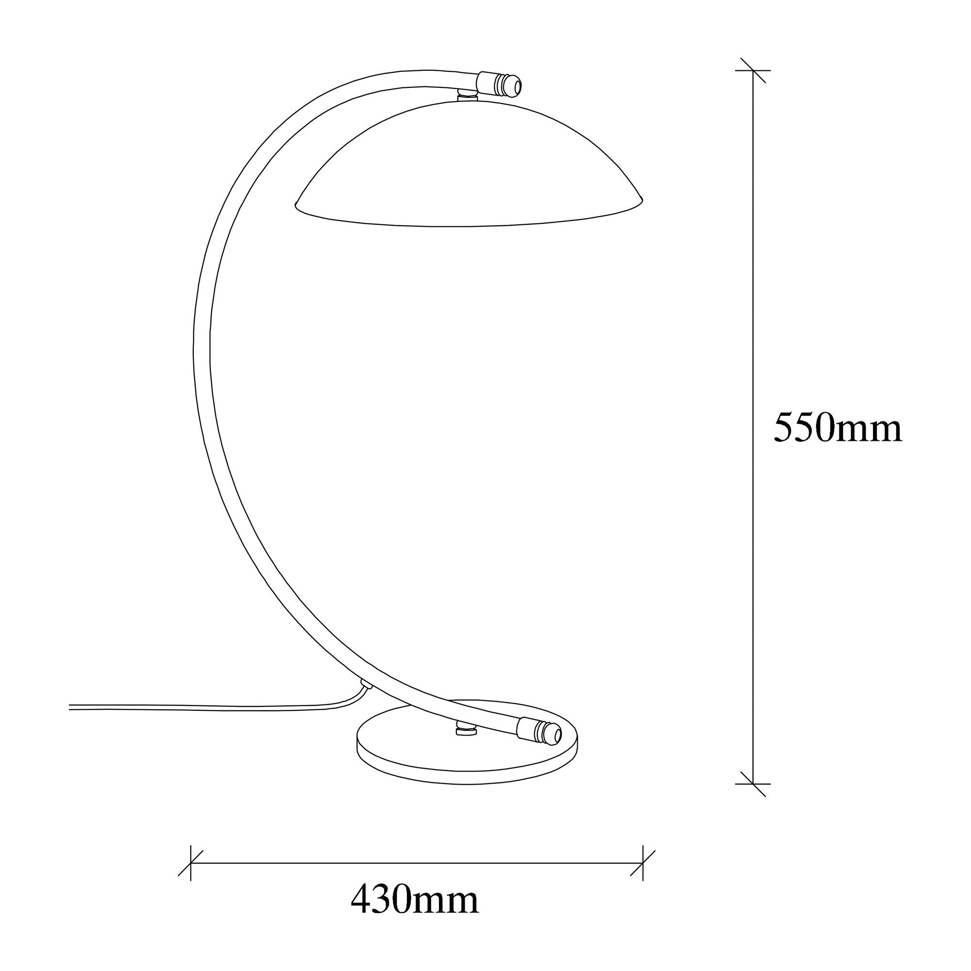 Candeeiro de Mesa Elegante, Preta e Dourada, 26 x 43 cm, Altura: 55 cm | Corpo em Metal, E27 Máx. 40 W, Cabo de 150 cm | Design Escandinavo Glamouroso para Espaços Modernos