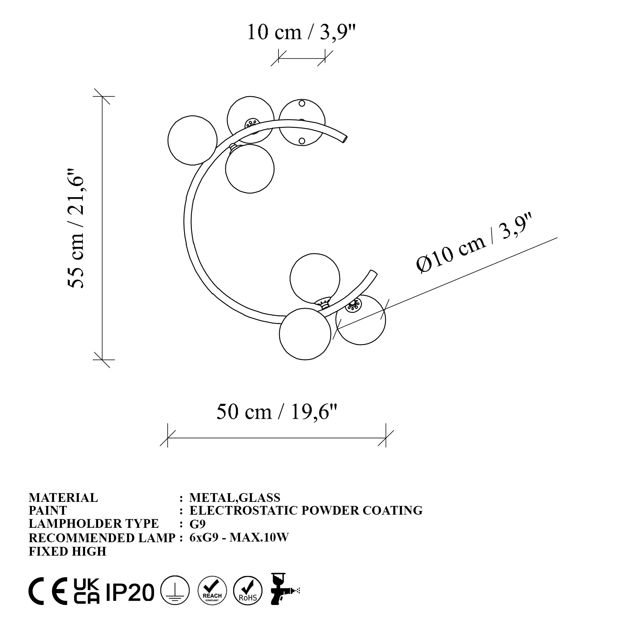 Candeeiro de Parede-Luminar-Preto