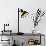 Candeeiro de Mesa elegante dourada, corpo de metal, Ø16 x 17 cm | 28 x 18 x 58 cm | Cabo de 200 cm, interruptor liga/desliga | Soquete E14, máx. 40 W | Iluminação elegante para casa e escritório
