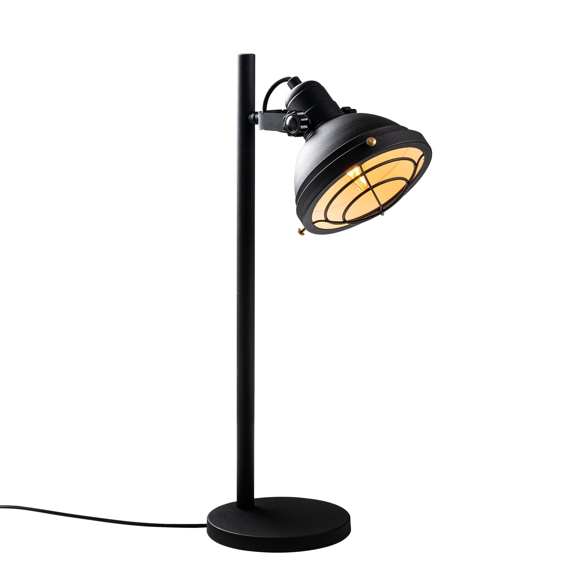 Candeeiro de Mesa elegante dourada, corpo de metal, Ø16 x 17 cm | 28 x 18 x 58 cm | Cabo de 200 cm, interruptor liga/desliga | Soquete E14, máx. 40 W | Iluminação elegante para casa e escritório