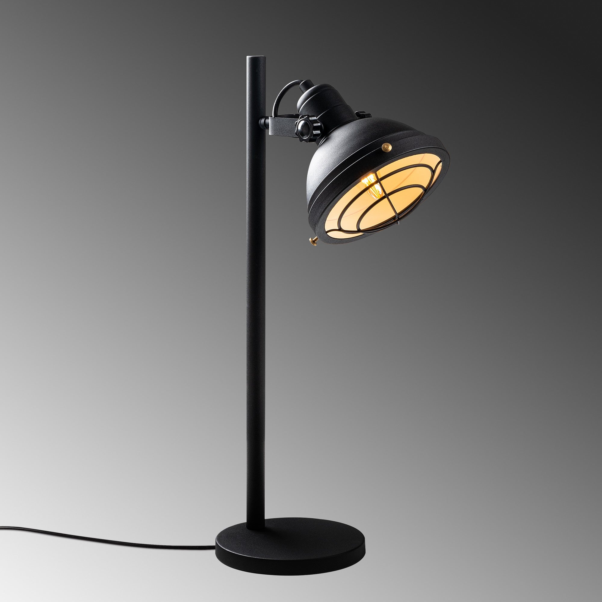 Candeeiro de Mesa elegante dourada, corpo de metal, Ø16 x 17 cm | 28 x 18 x 58 cm | Cabo de 200 cm, interruptor liga/desliga | Soquete E14, máx. 40 W | Iluminação elegante para casa e escritório