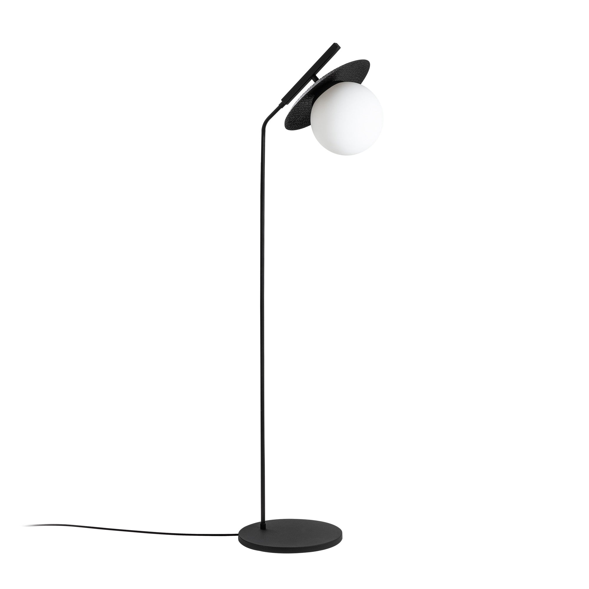 Candeeiro de Pé preta elegante, corpo de metal, 37 x 30 x 138 cm | Abajur de Ø20 cm, cabo de 250 cm, interruptor liga/desliga | Ideal para salas de estar e quartos modernos