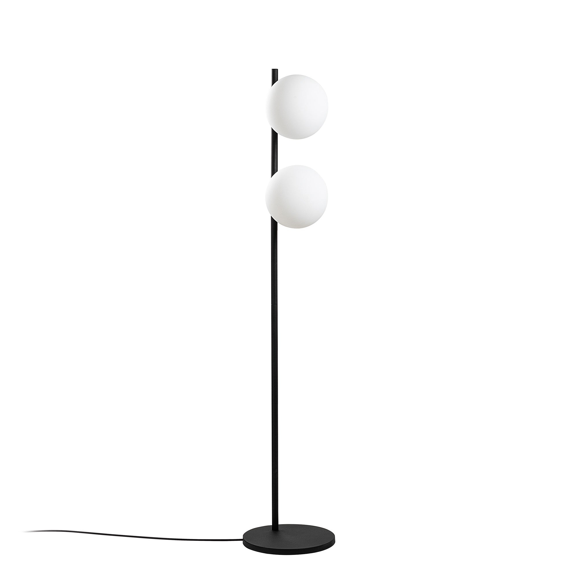 Candeeiro de Pé preta elegante, corpo de metal, 30 x 30 x 155 cm | Abajur de Ø20 cm, cabo de 250 cm, interruptor liga/desliga | Ideal para salas de estar e escritórios modernos