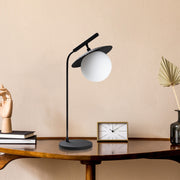 Candeeiro de Mesa preta elegante, corpo de metal, 30 x 18 x 60 cm | Abajur de Ø15 cm, cabo de 200 cm, interruptor liga/desliga | Ideal para decoração moderna de casa e escritório