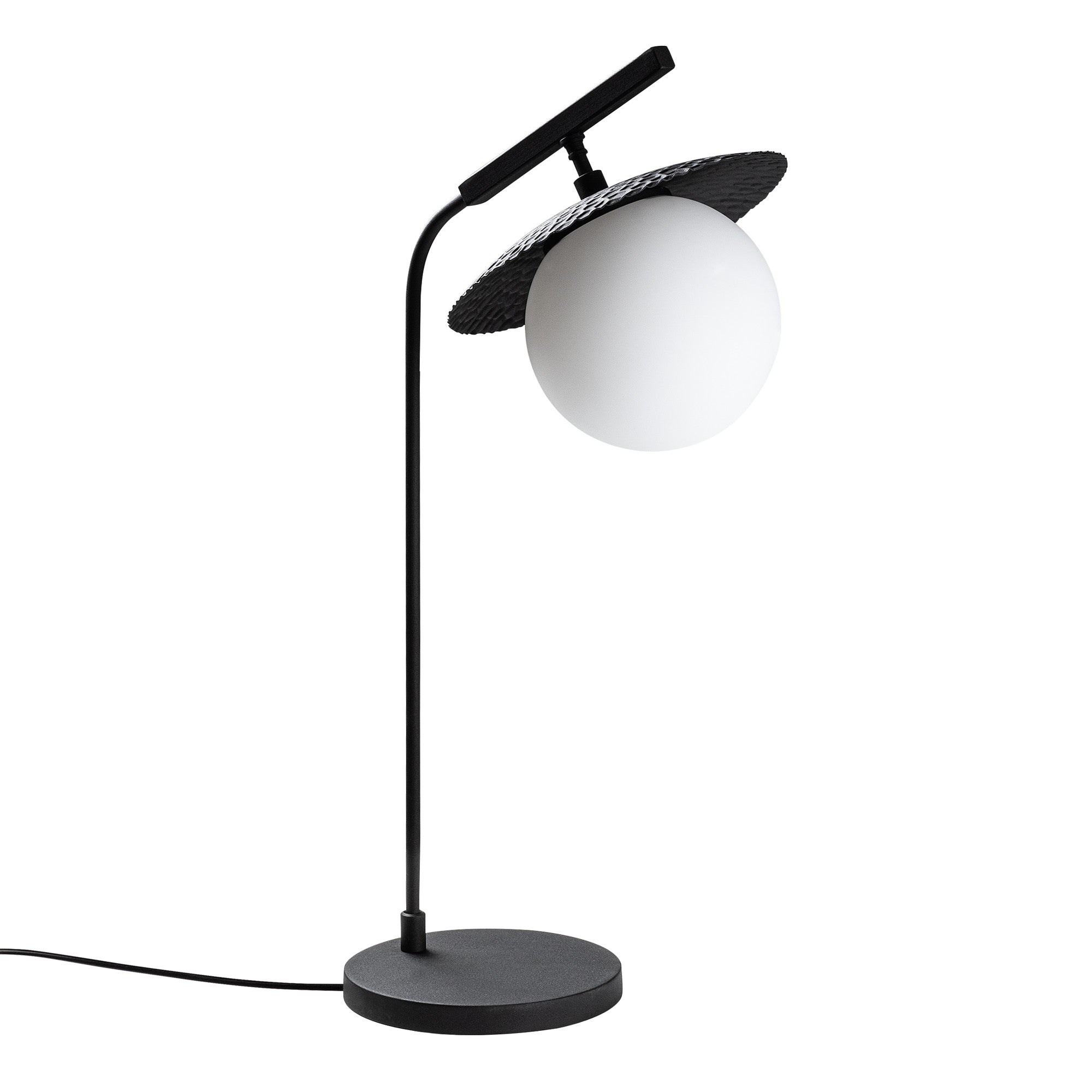Candeeiro de Mesa preta elegante, corpo de metal, 30 x 18 x 60 cm | Abajur de Ø15 cm, cabo de 200 cm, interruptor liga/desliga | Ideal para decoração moderna de casa e escritório