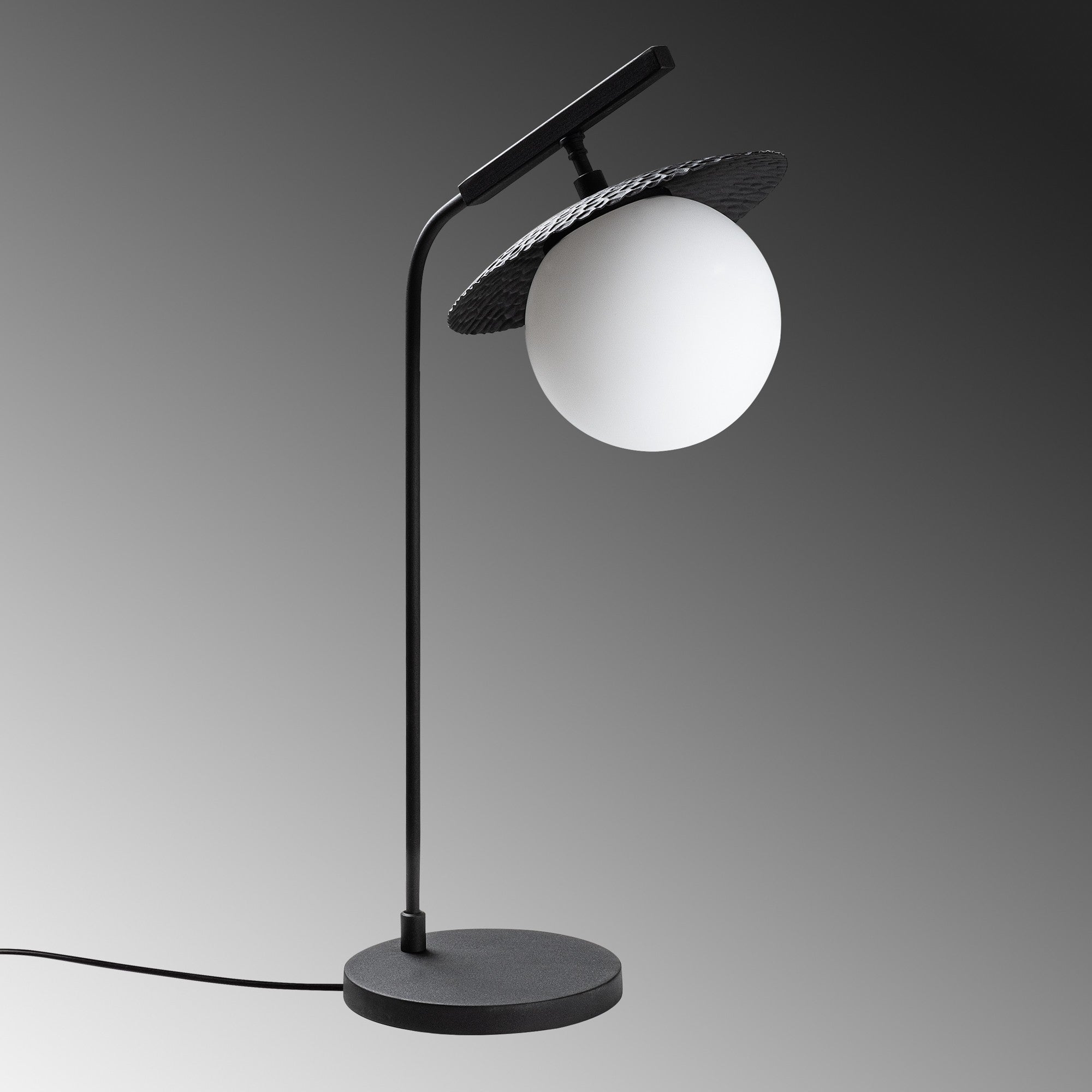 Candeeiro de Mesa preta elegante, corpo de metal, 30 x 18 x 60 cm | Abajur de Ø15 cm, cabo de 200 cm, interruptor liga/desliga | Ideal para decoração moderna de casa e escritório