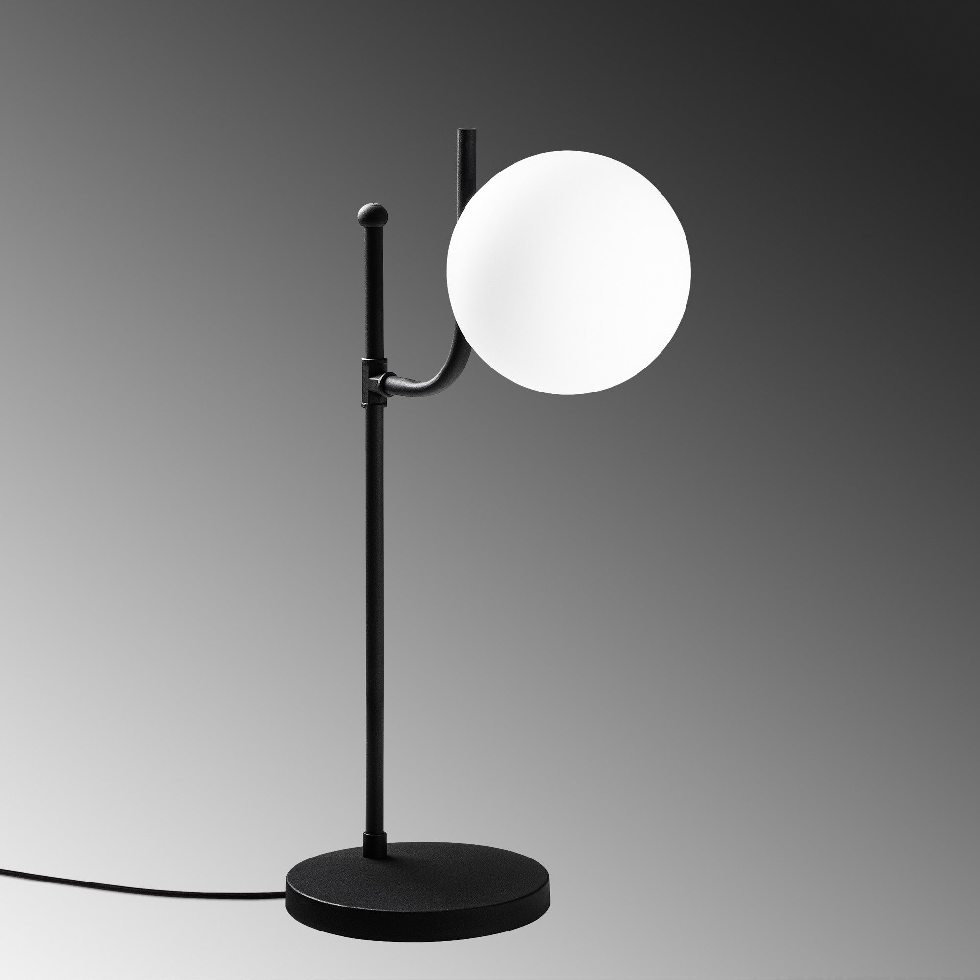 Candeeiro de Mesa Elegante Preta, Corpo de Metal, 28 x 18 x 53 cm | Abajur de Ø15 cm, Cabo de 200 cm, Interruptor Liga/Desliga | Ideal para Decoração Moderna de Casa e Escritório