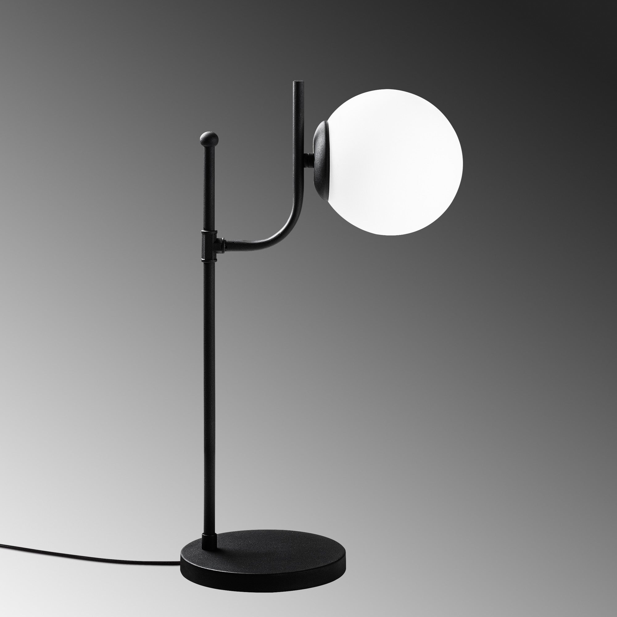 Candeeiro de Mesa Elegante Preta, Corpo de Metal, 28 x 18 x 53 cm | Abajur de Ø15 cm, Cabo de 200 cm, Interruptor Liga/Desliga | Ideal para Decoração Moderna de Casa e Escritório
