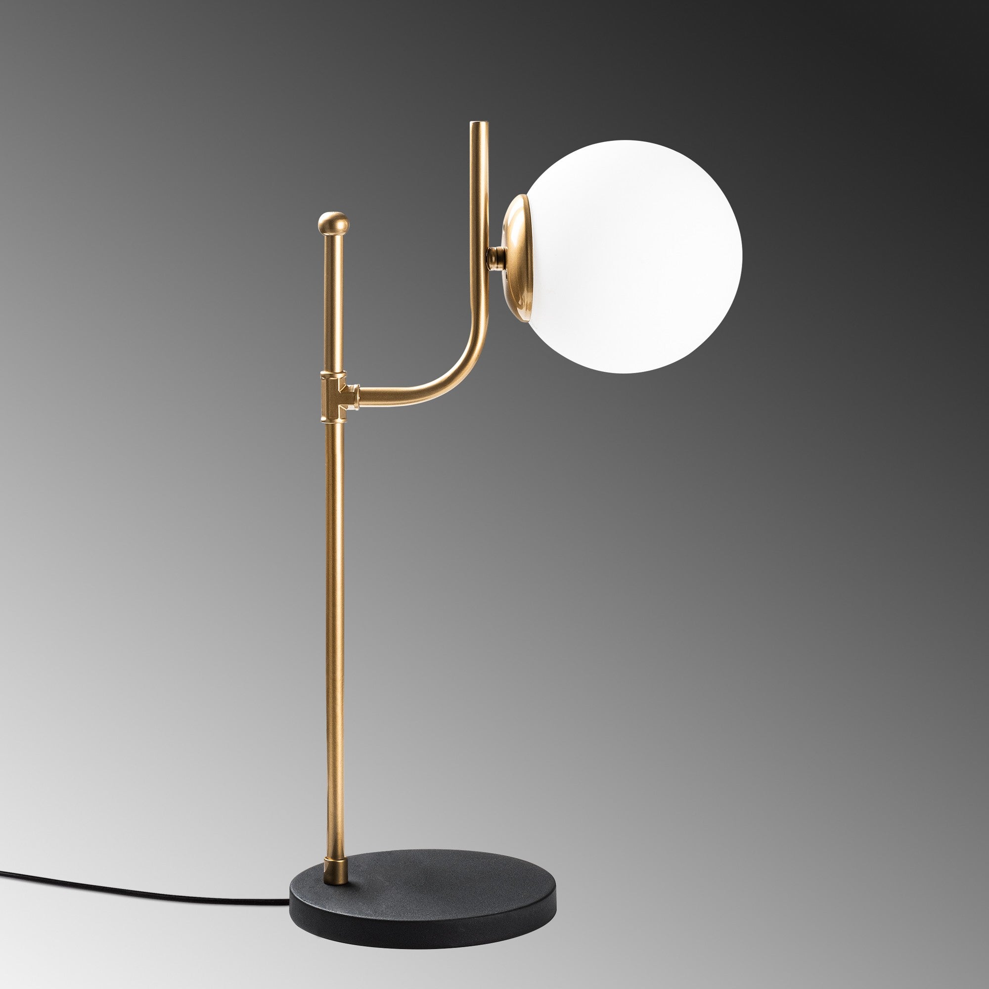 Candeeiro de Mesa Elegante Preta, Corpo de Metal, 28 x 18 x 53 cm | Abajur de Ø15 cm, Cabo de 200 cm, Interruptor Liga/Desliga | Ideal para Decoração Moderna de Casa e Escritório