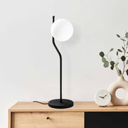 Candeeiro de Mesa Elegante Preta, Corpo de Metal, 18 x 18 x 61 cm | Abajur de Ø15 cm, Cabo de 200 cm, Interruptor Liga/Desliga | Ideal para Decoração Moderna de Casa e Escritório