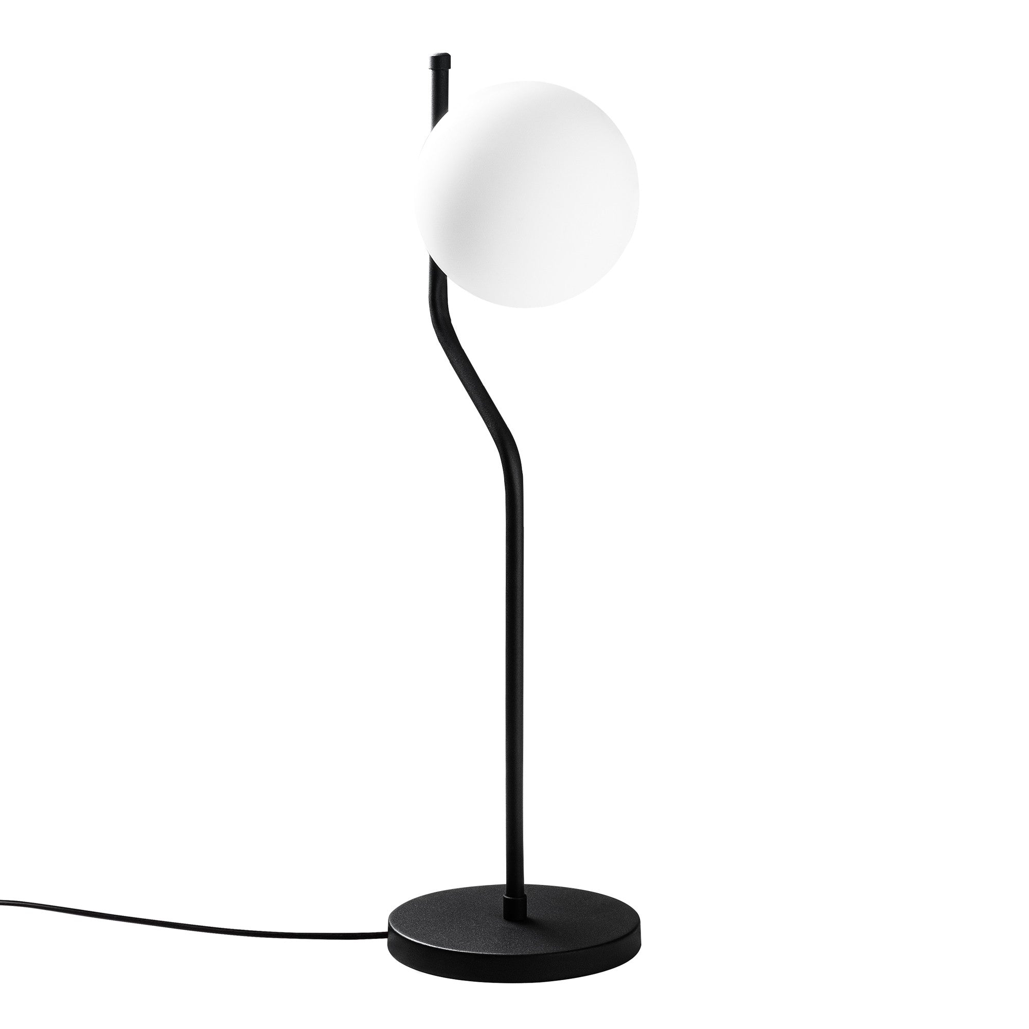 Candeeiro de Mesa Elegante Preta, Corpo de Metal, 18 x 18 x 61 cm | Abajur de Ø15 cm, Cabo de 200 cm, Interruptor Liga/Desliga | Ideal para Decoração Moderna de Casa e Escritório