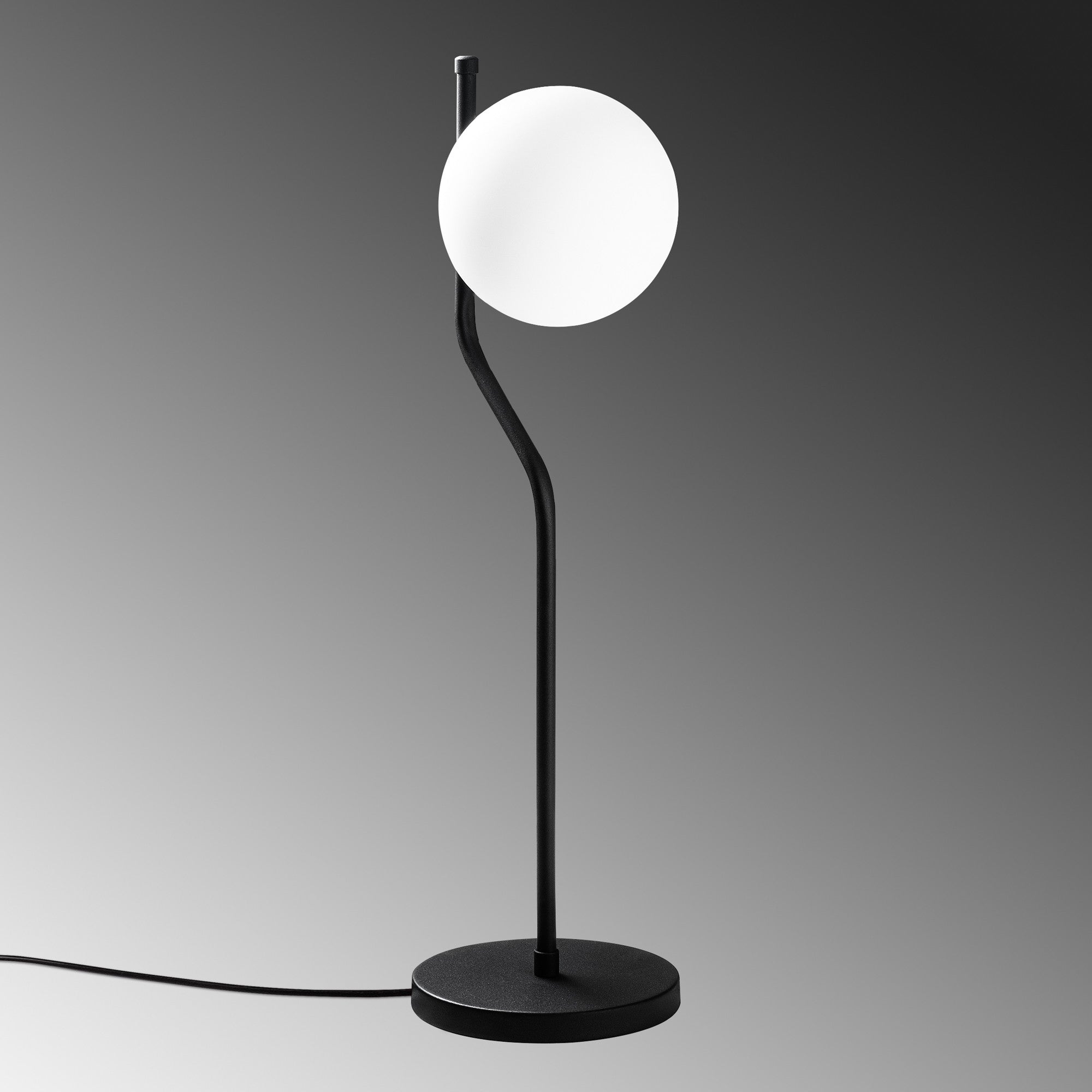 Candeeiro de Mesa Elegante Preta, Corpo de Metal, 18 x 18 x 61 cm | Abajur de Ø15 cm, Cabo de 200 cm, Interruptor Liga/Desliga | Ideal para Decoração Moderna de Casa e Escritório