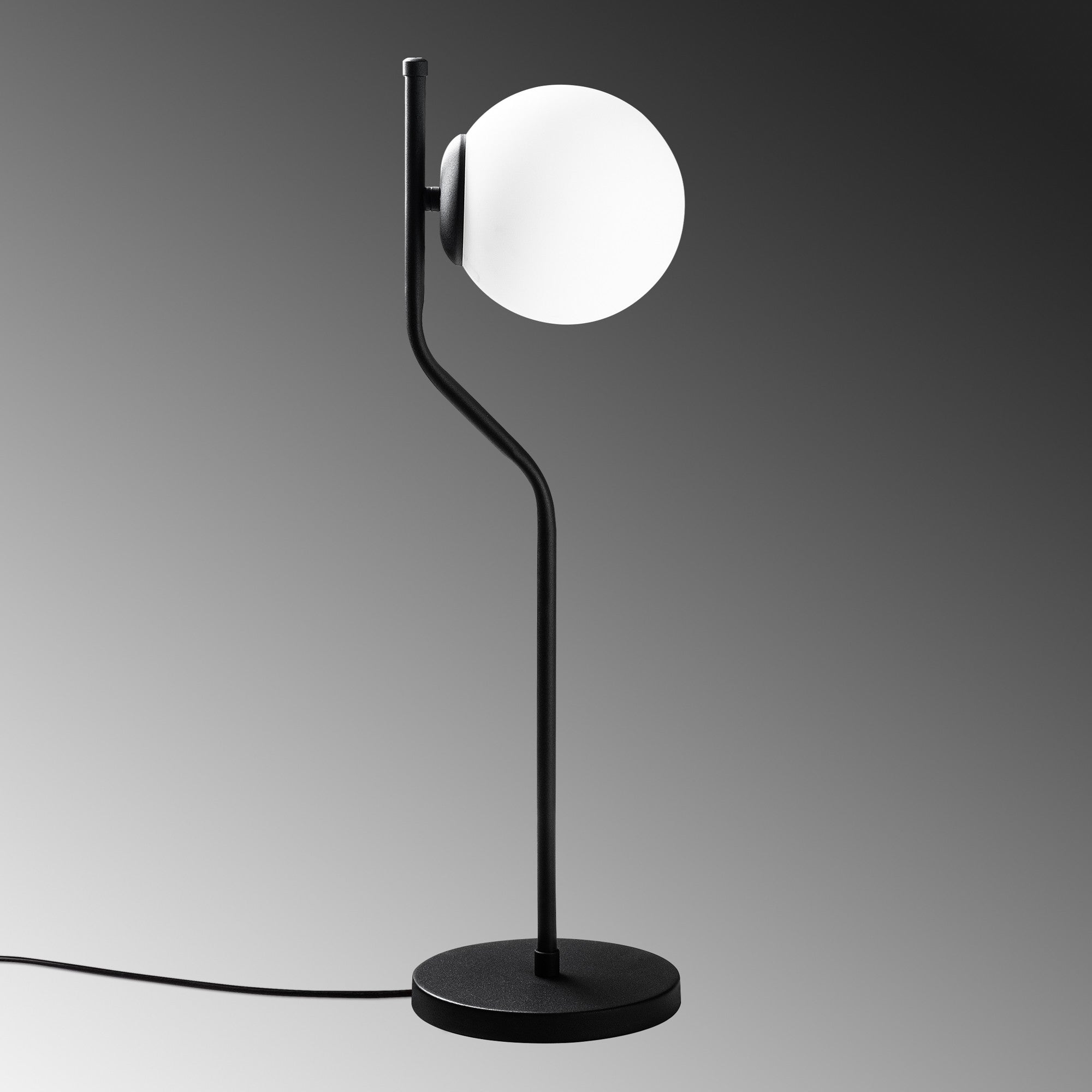 Candeeiro de Mesa Elegante Preta, Corpo de Metal, 18 x 18 x 61 cm | Abajur de Ø15 cm, Cabo de 200 cm, Interruptor Liga/Desliga | Ideal para Decoração Moderna de Casa e Escritório